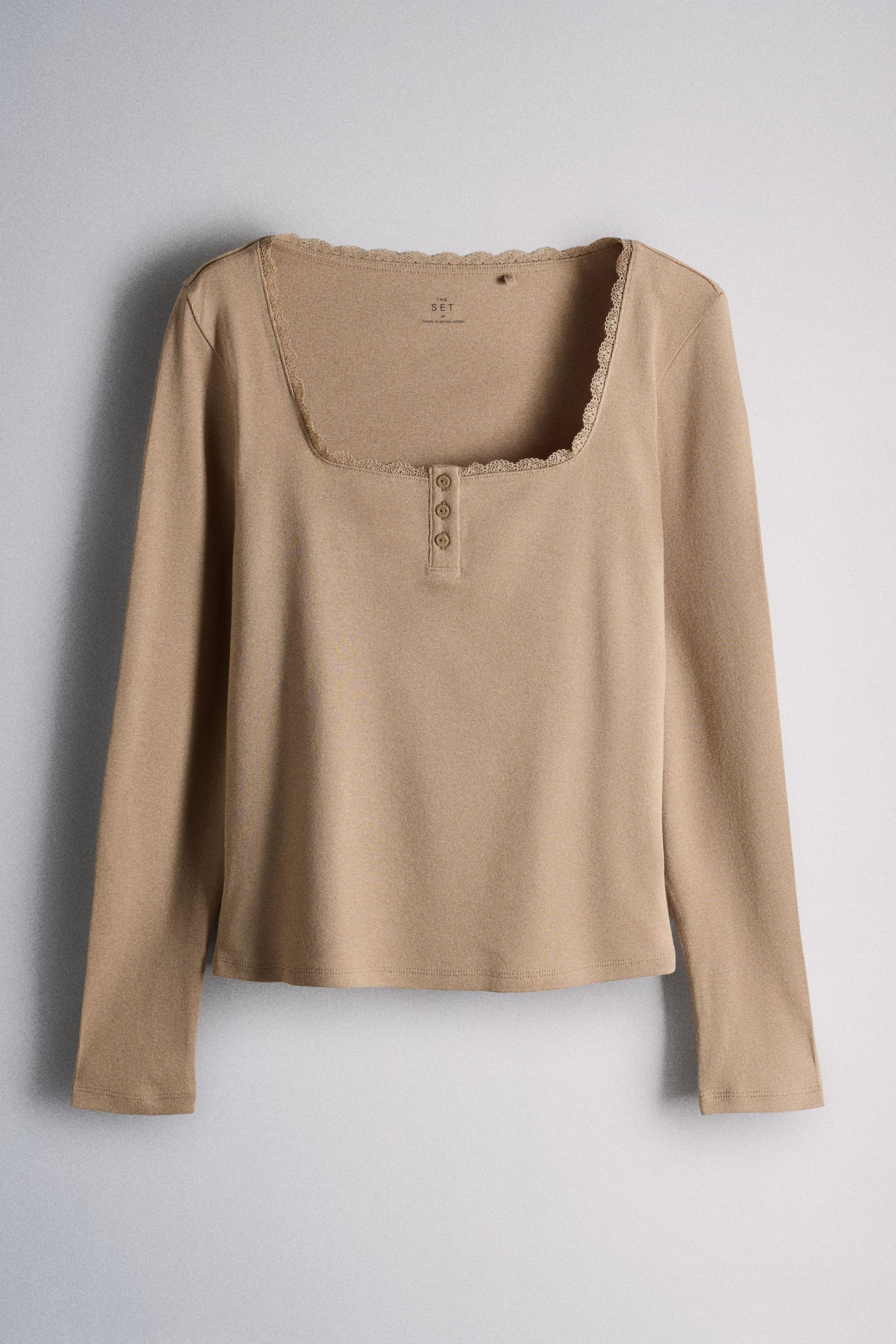 The Set Langarmshirt The Set Henley-Langarmshirts mit Spitze, 4er-Pack (4-tlg) – Bild 3 von 5