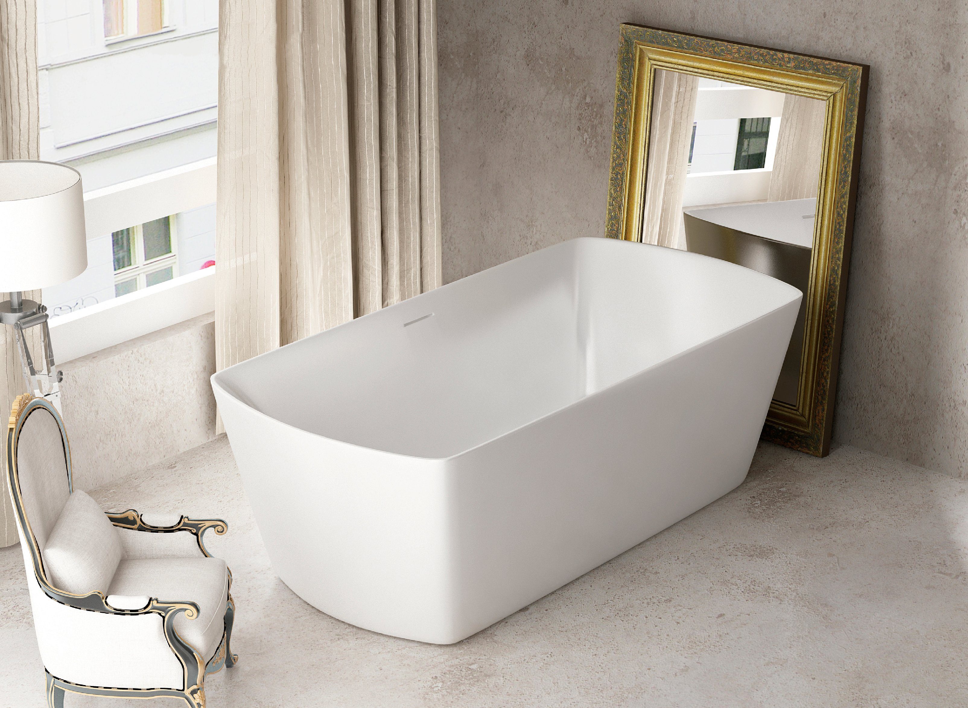 Sanotechnik Badewanne Orlando, (4-tlg), B/T/H 180/85/61,5 cm