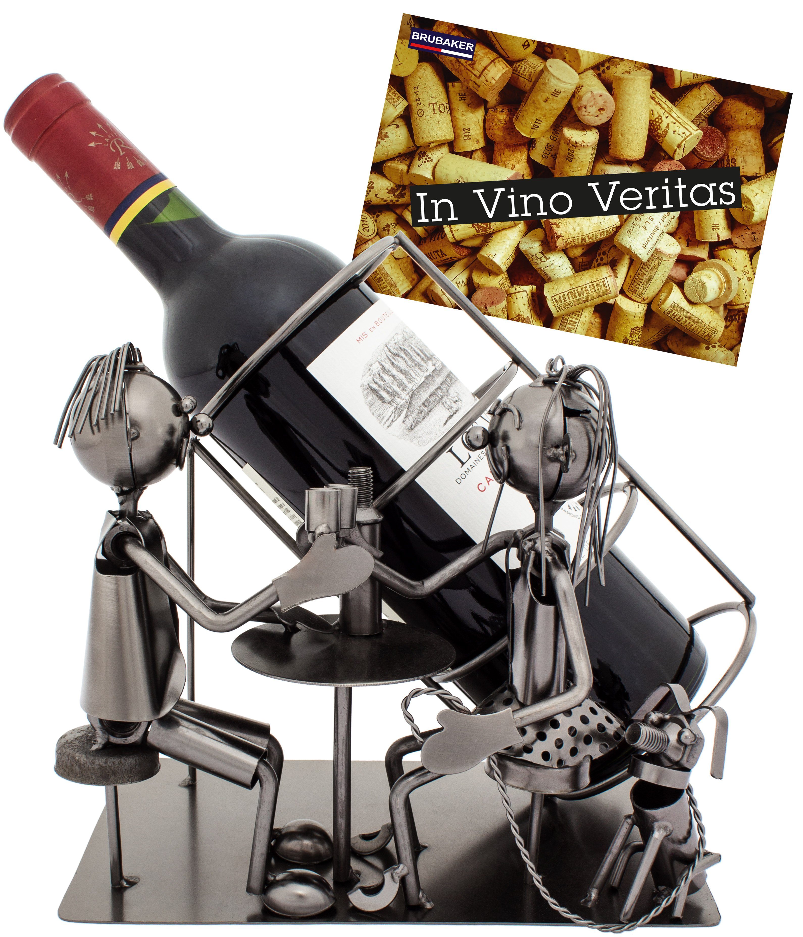 Weinflaschenhalter Paar mit Hund Weinhalter