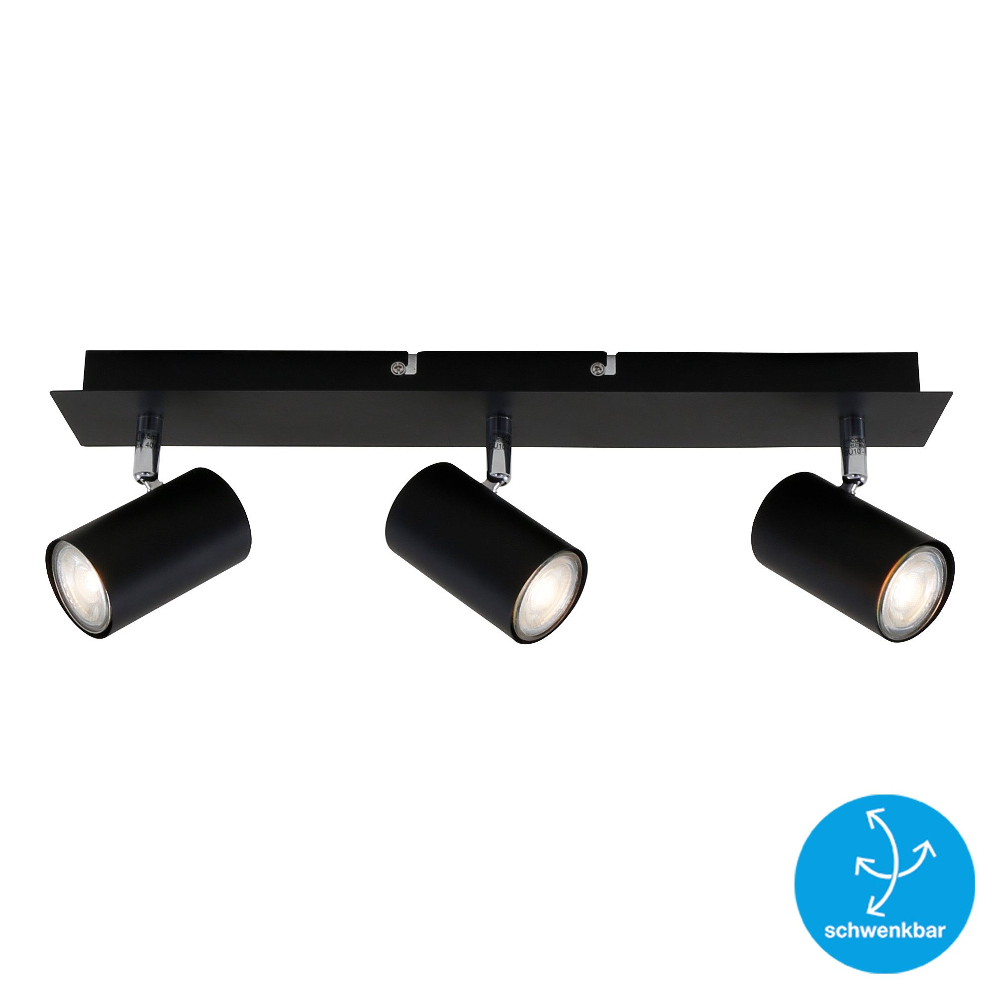 Briloner Leuchten Deckenspot LED Wandlampe Innen Wohnzimmer GU10, exkl. Leuchtmittel, ohne Leuchtmittel, 2700K - Extra - Warmweiß, Wandlampe, 12x8x12,3cm, Schwarz, max.40W, GU10, Innen, Wohnzimmer