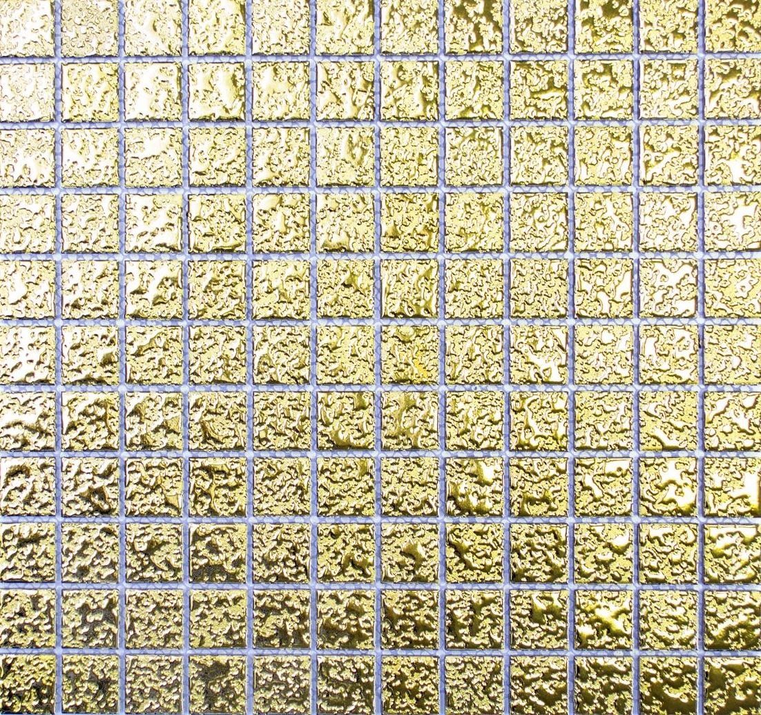 Mosani Mosaikfliesen Keramik Mosaik gold struktur - Mosaikmatte Mosaikfliese