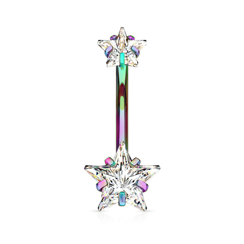 Taffstyle Bauchnabelpiercing NS016 - Rainbow (Bauchnabel Piercing Schmuck Stecker), Bauchnabelpiercing Banane