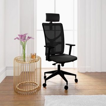 Levira Home Bürostuhl Bürostuhl mit Armlehnen, Mio Comfort Plus, Schwarz
