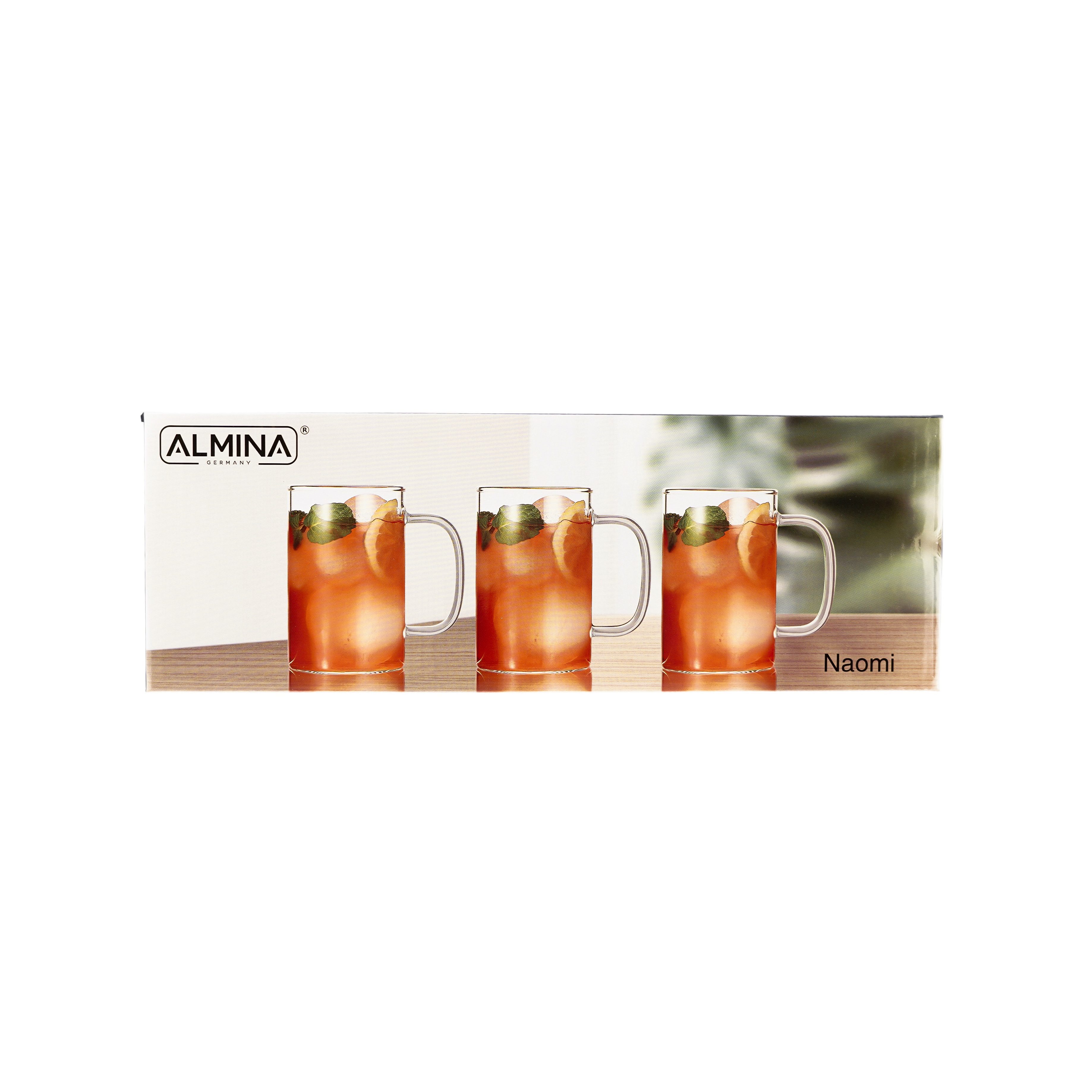 Almina Gläser-Set 6er Gläser-Set mit Henkel für Tee, Kaffee Transparent 270 ml – Bild 5 von 5