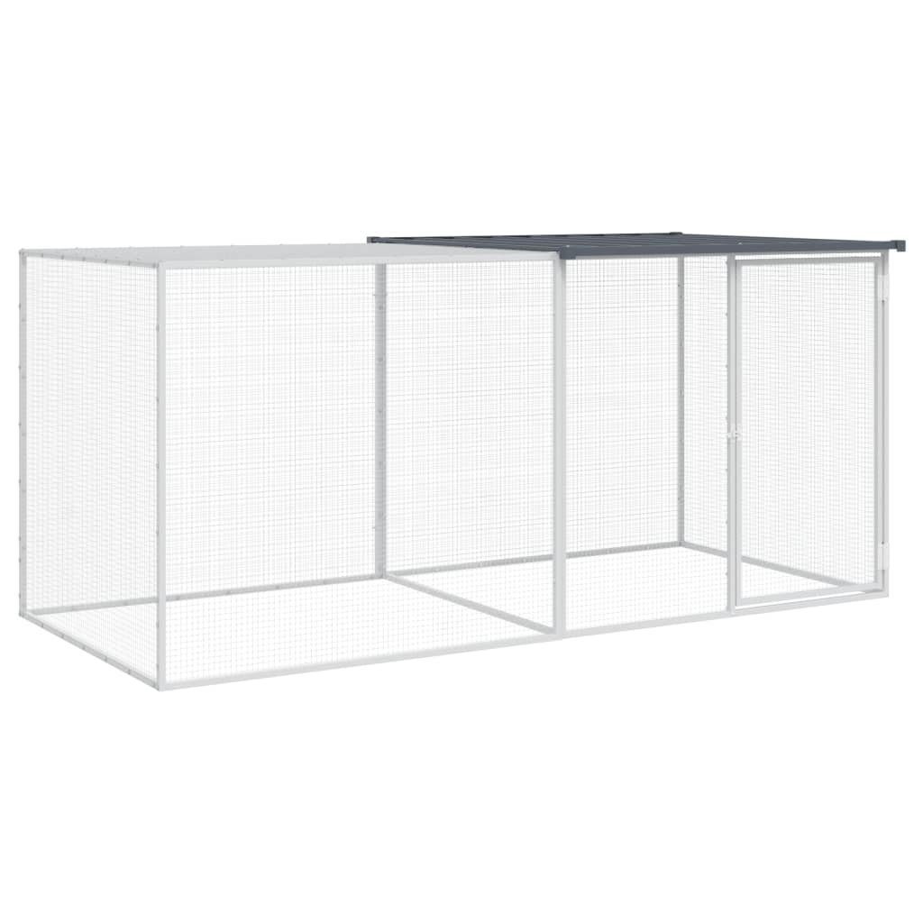 vidaXL Voliere 203 x 98 x 90 cm Hühnerkäfig mit Dach Anthrazit 203x98x90 cm Verzinkte