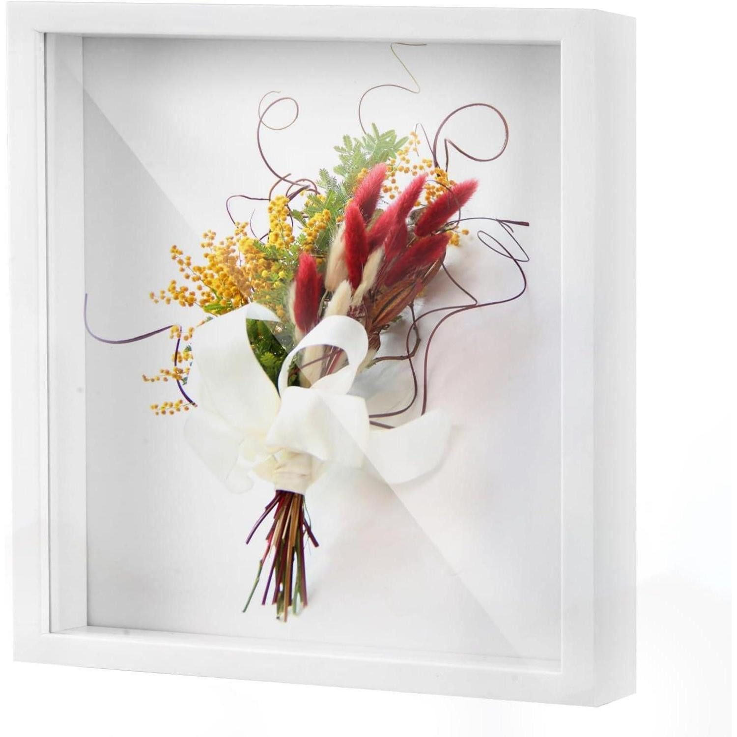 LuxusKollektion Bilderrahmen zum Basteln Bilderrahmen Tiefer Befüllbar 3D Weiß Geschenk 30 x 30 cm