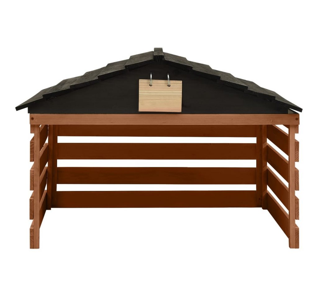 Thumbnail - vidaXL Mähroboter-Garage, Mähroboter-Garage Schwarz und Braun 78x74x54 cm Tannenholz