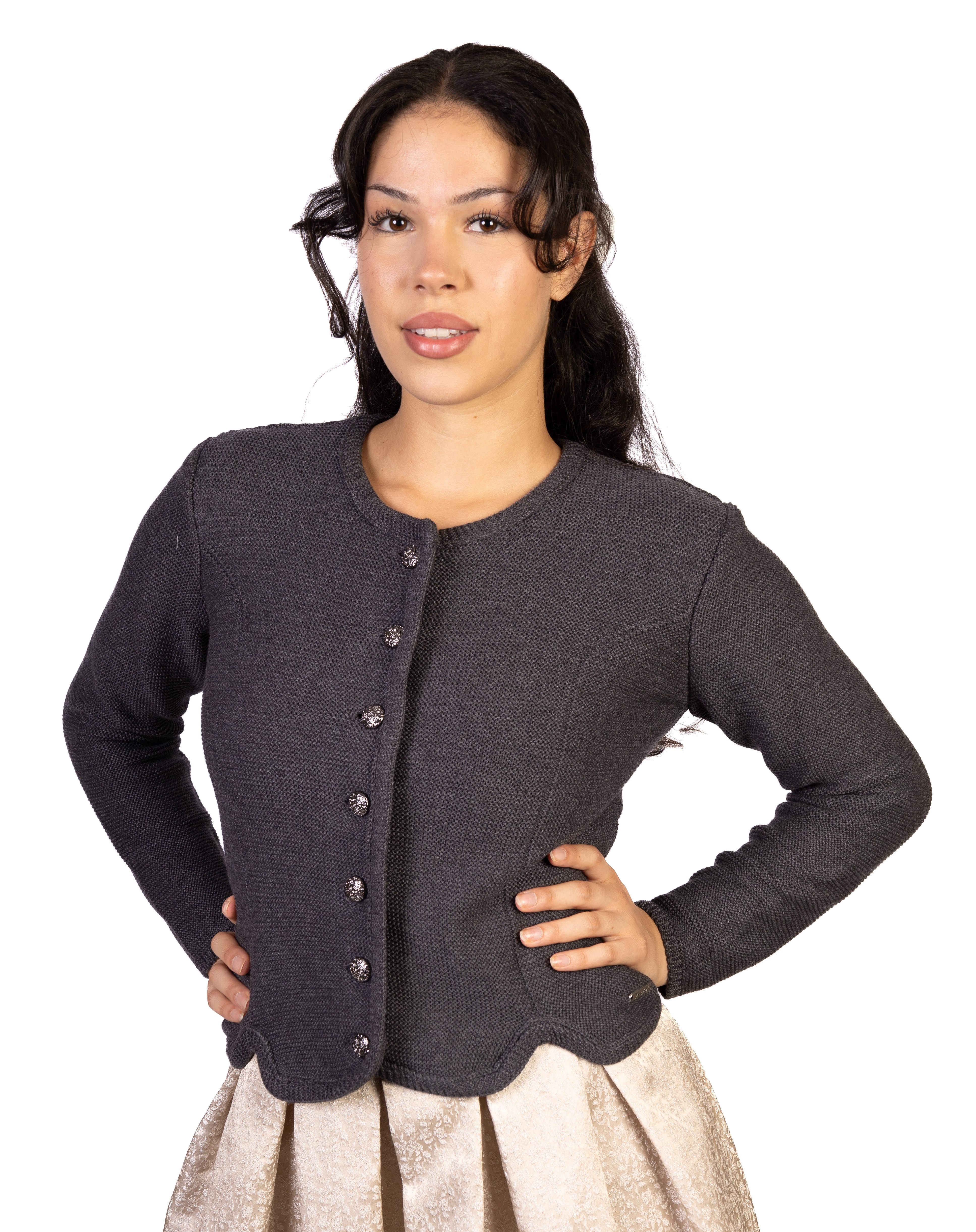 Trachtl Trachtenjacke Trachtl Jacke - Strickjacke 40 Anthrazit günstig online kaufen