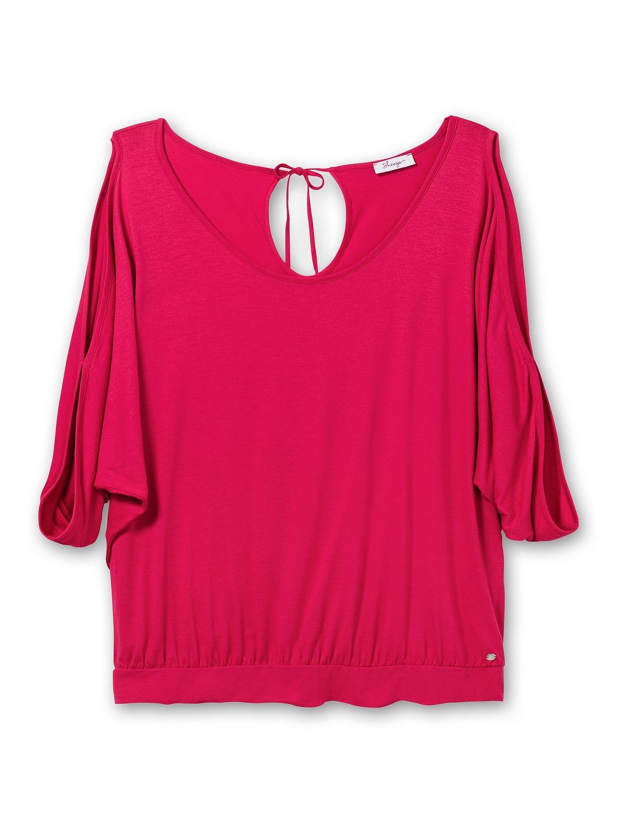 Sheego T-Shirt Große Größen mit geschlitzten Fledermausärmeln