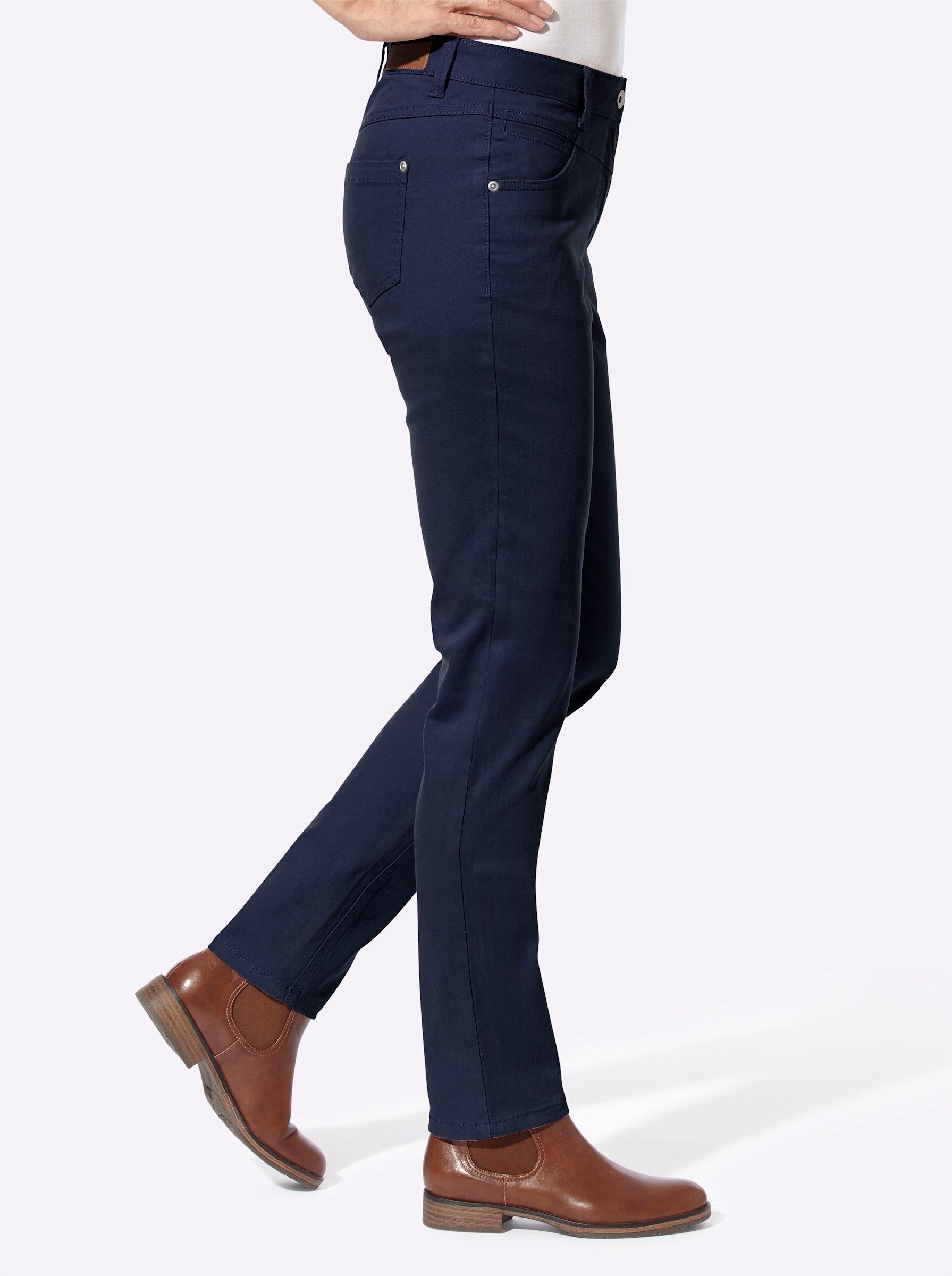 Witt Bequeme Jeans Hose leicht vertieft