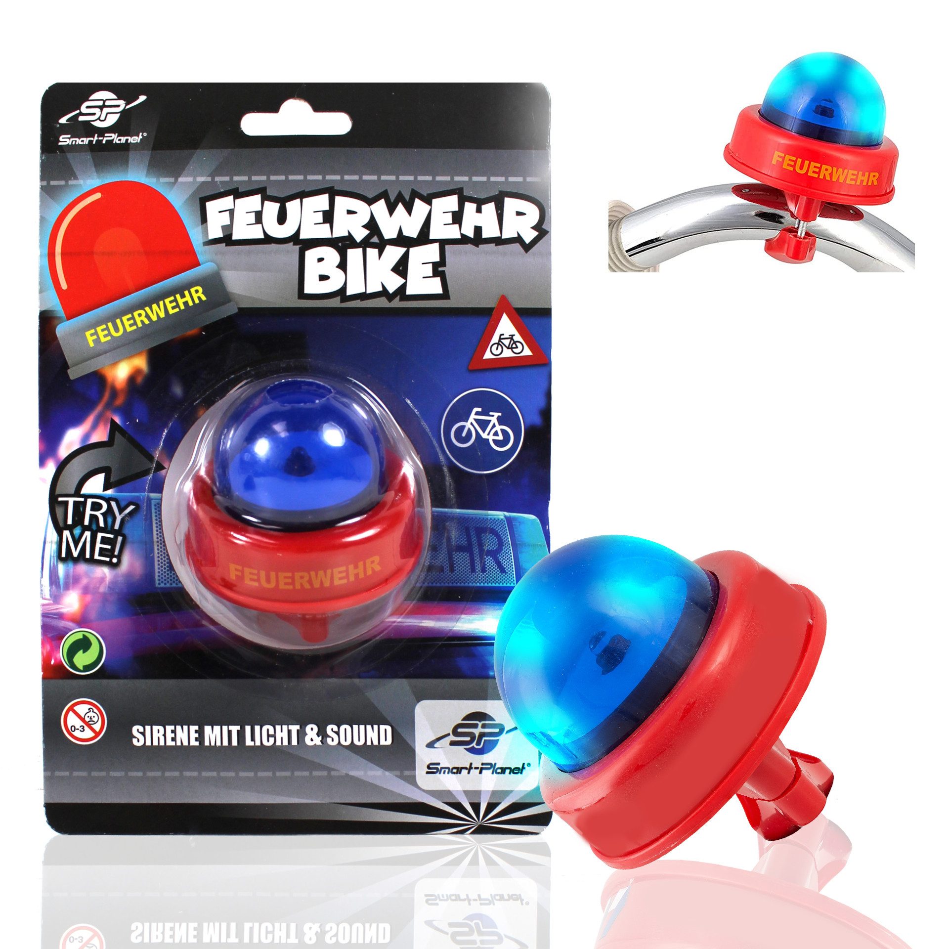 Smart-Planet Fahrradklingel Fahrradklingel Smart-Planet Fahrradsirene - Feuerwehr - Bike Sirene, (1-tlg)