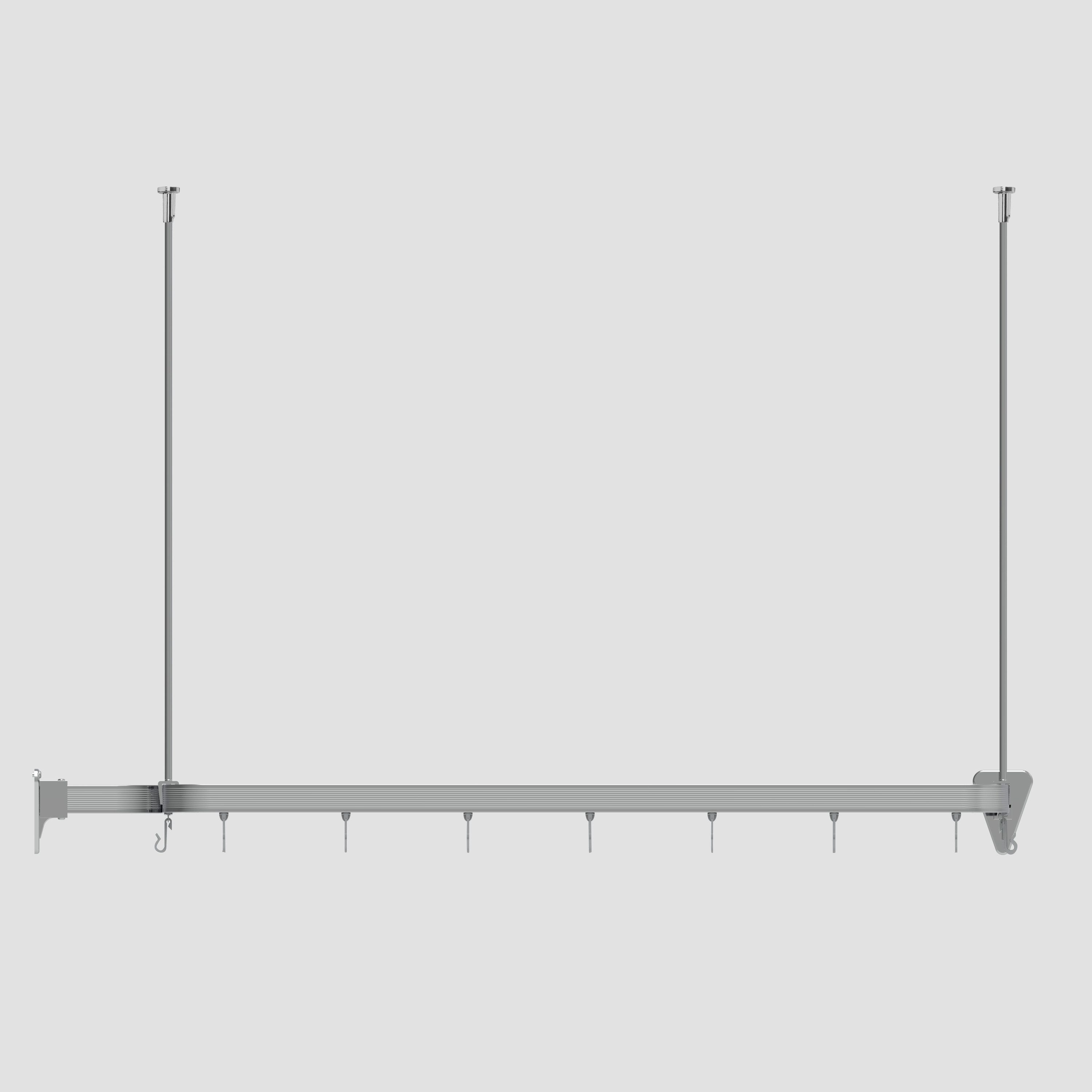 Euroshowers GmbH Duschvorhangstange Flexibel Chrom 300 cm, 1-läufig, Wand, Decke, Schrauben, Aluminium, Kann von Hand gebogen werden – Bild 5 von 5