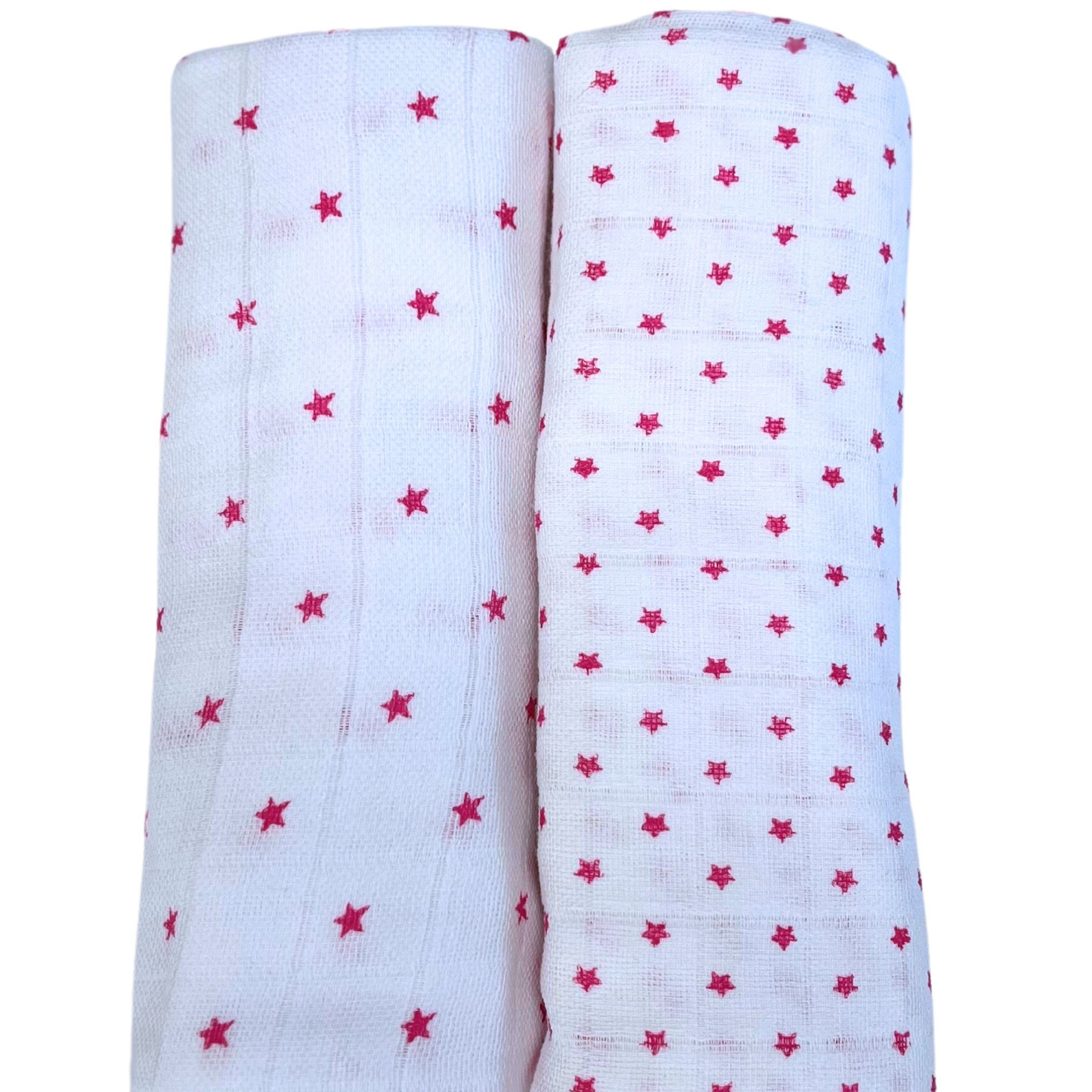 atmungsaktiv Pack Stoffwindeln Europe, 13927 (Packung, hautfreundlich "Stars" Made in besonders Stilltuch 120x120cm, XXL, Set pink Set), Sterne, Starter 2-St., und 2er Babymajawelt Mulltücher