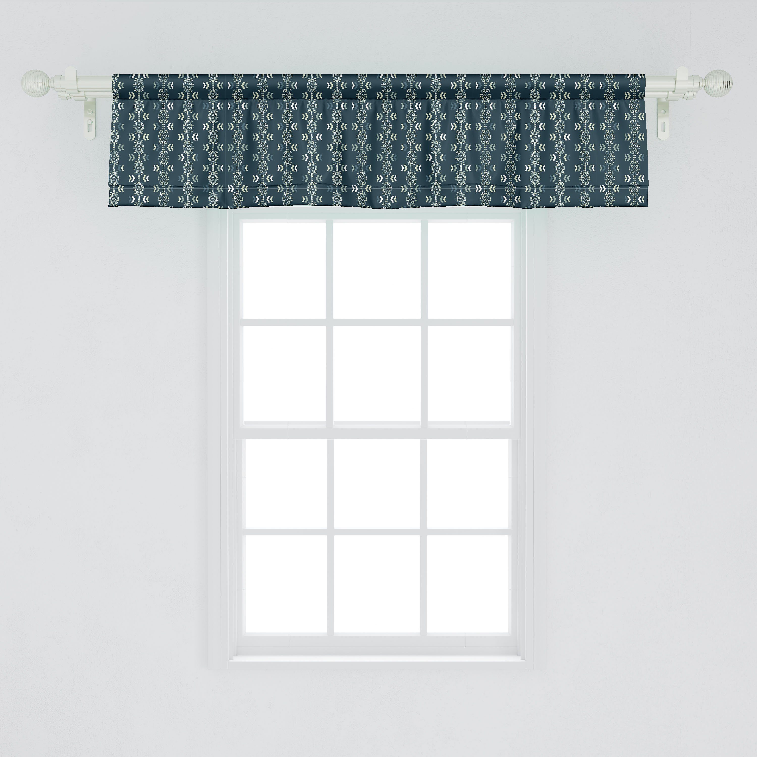 Scheibengardine Vorhang Volant Küche Dekor Stangentasche, für Schlafzimmer Microfaser, mit Ornamente Tribal Ethnisch Bohemian Abakuhaus