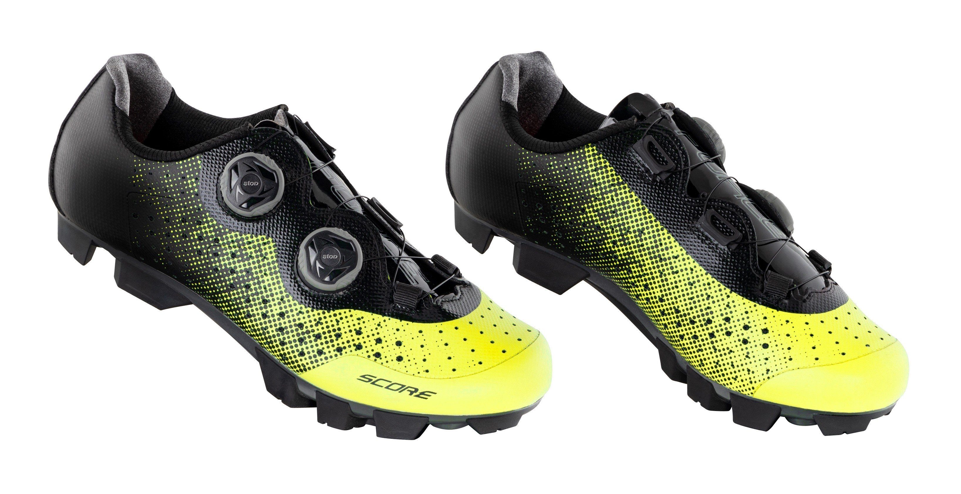 FORCE MTB Schuhe SCORE gelb-schwarz gesprenkelt Fahrradschuh