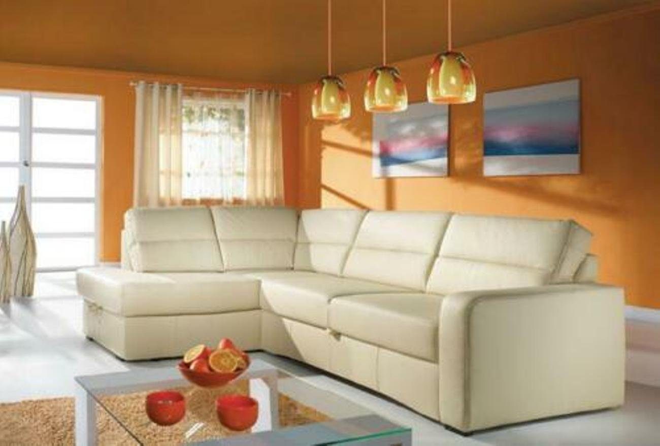 JVmoebel Ecksofa, Ecksofa Wohnlandschaft Eck 100 % Leder Sofa Sitz Garnitur Modern