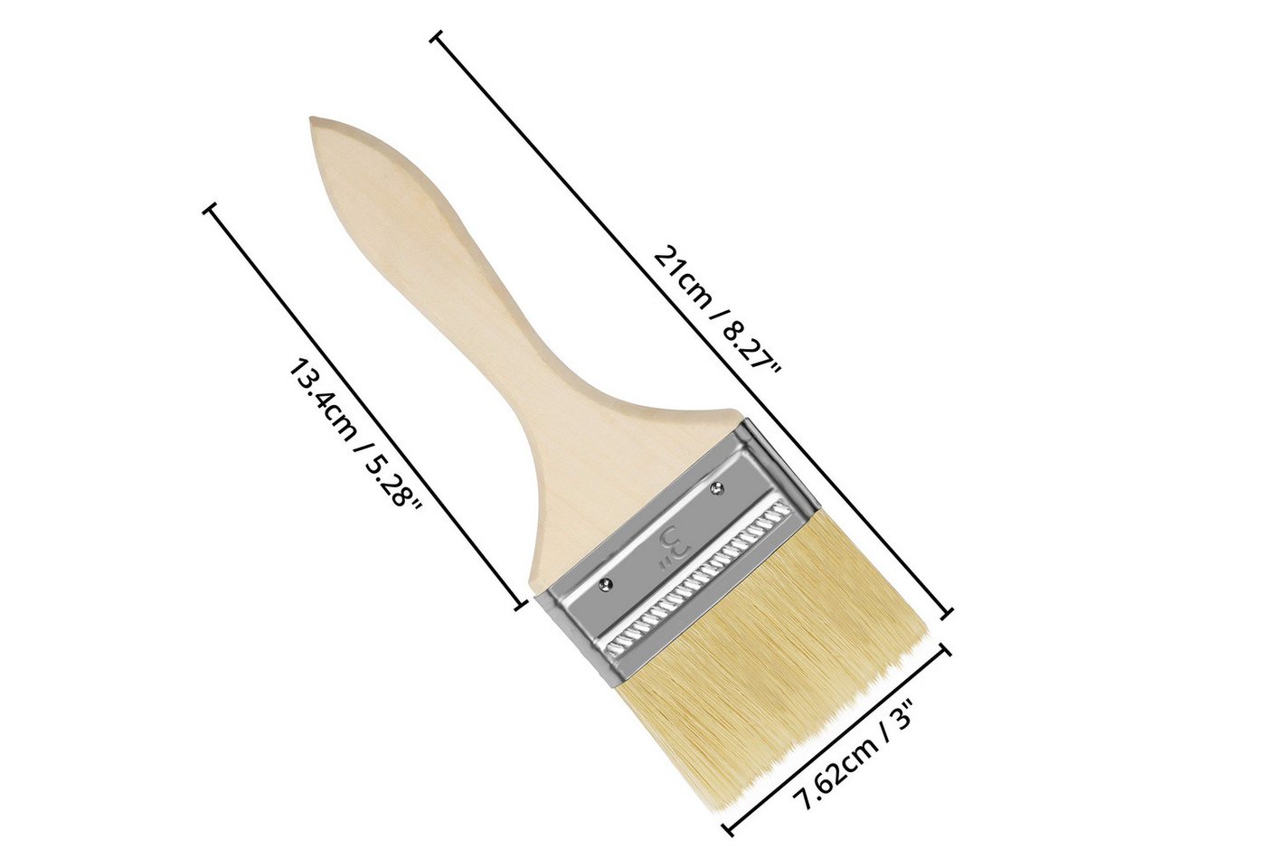 Thumbnail - Kurtzy Lackierpinsel Pinselset mit 12 Pinseln - 76,2mm Pinselkopf, Malerpinsel 21cm Größe, (12 St)