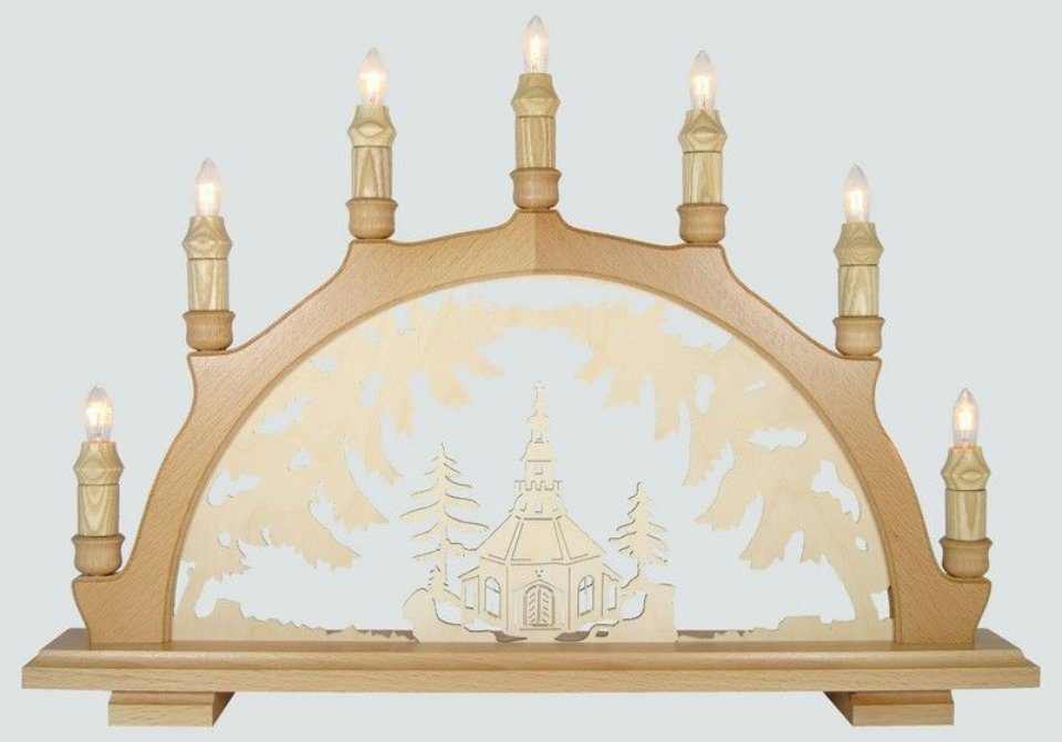 Osterhase Lenk und Sohn Schwibbogen Seiffener Kirche