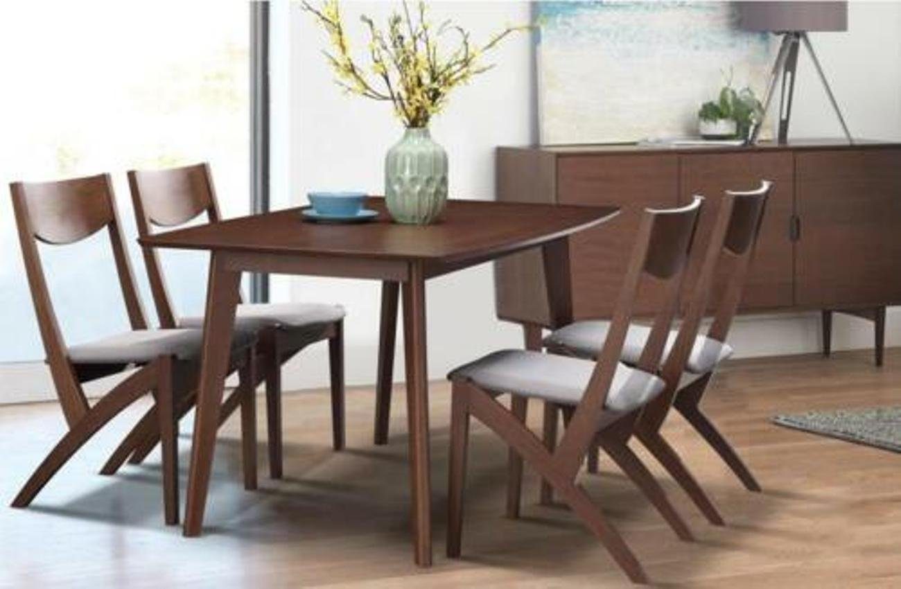 JVmoebel Esszimmer-Set, Ess Tisch + 4 Stühle Konferenz Tische Büro Holz Stuhl Set 150x85cm