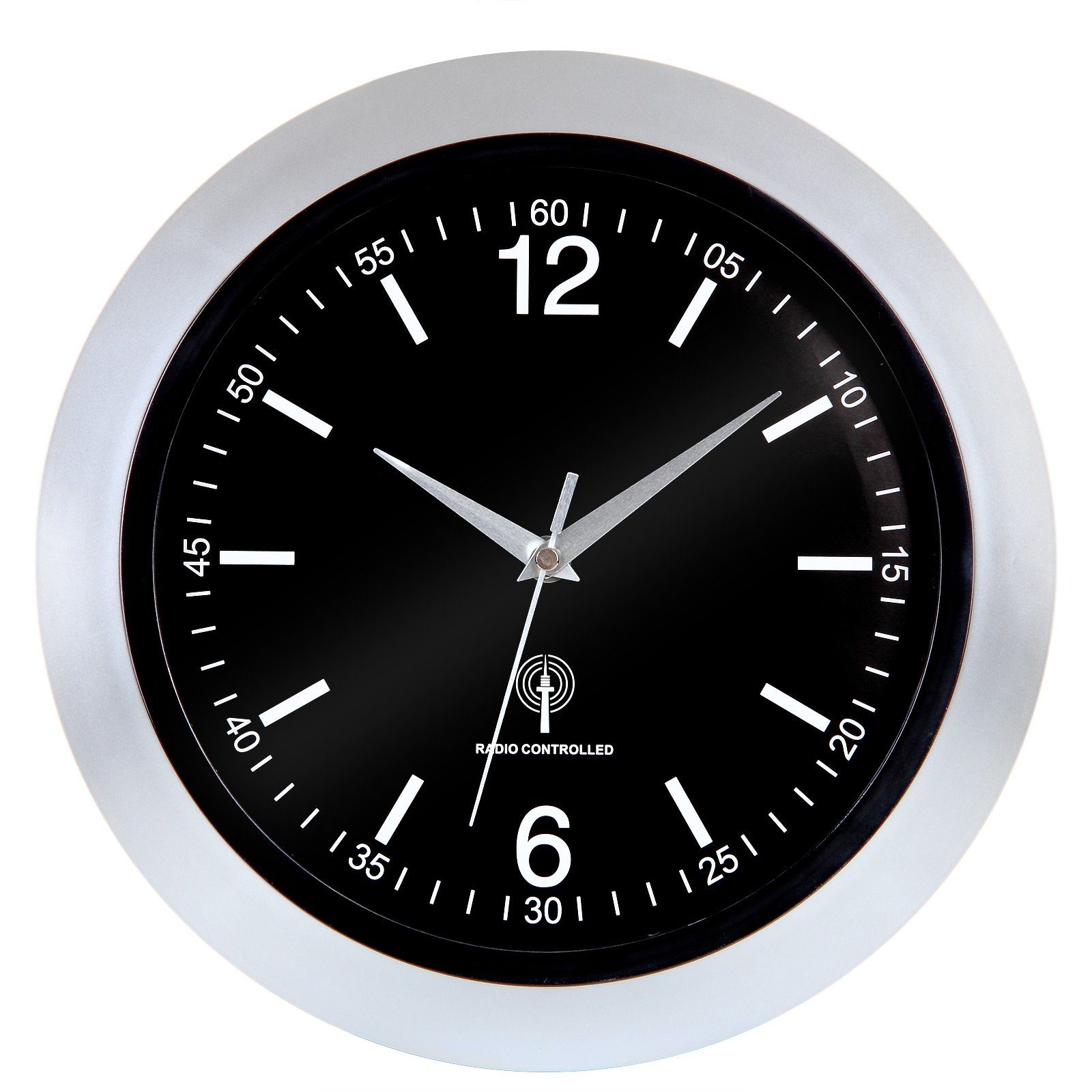 monzana Wanduhr (Funk Automatische Zeitumstellung 30 cm Analog mit Batterie)