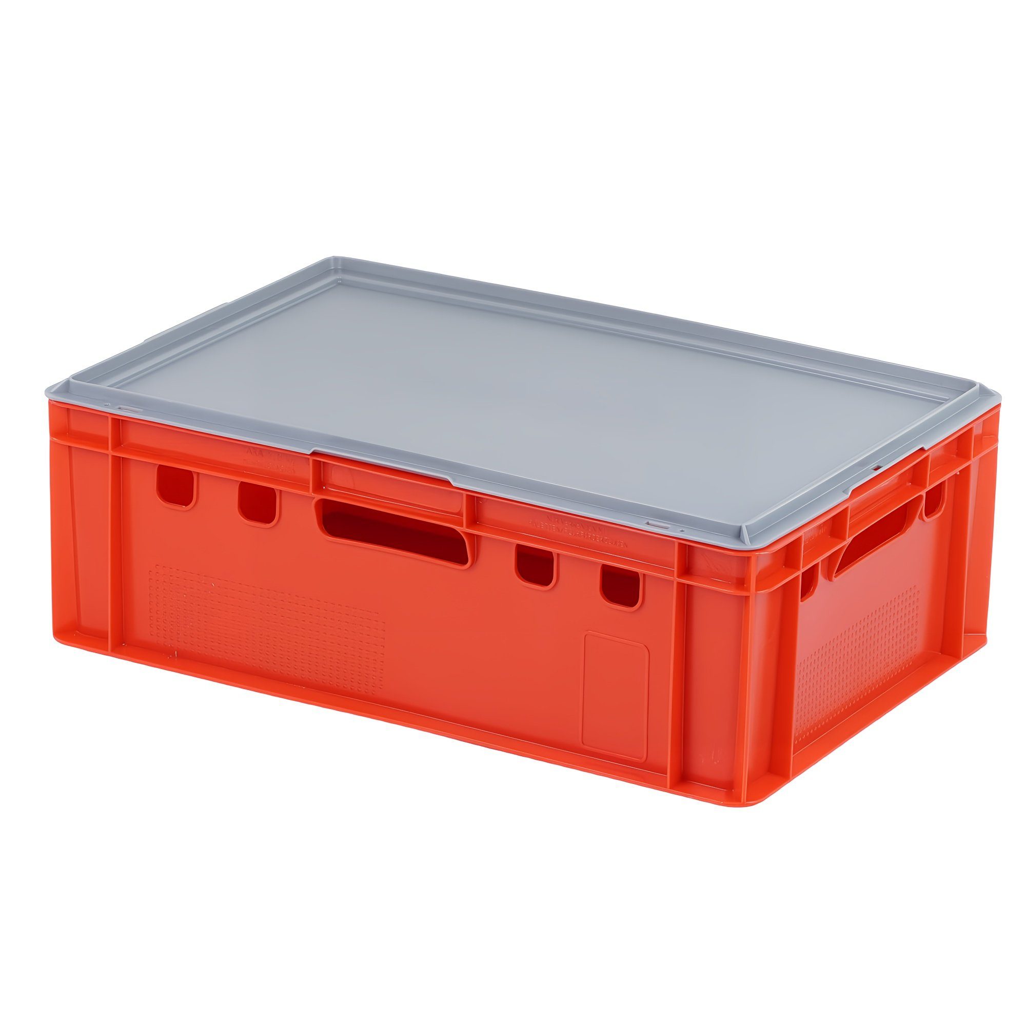 Logiplast Allzweckkiste E2 Kiste mit grauem Deckel (Spar-Set, Eine Kiste mit Deckel), lebensmittelecht, leicht zu reinigen, robust