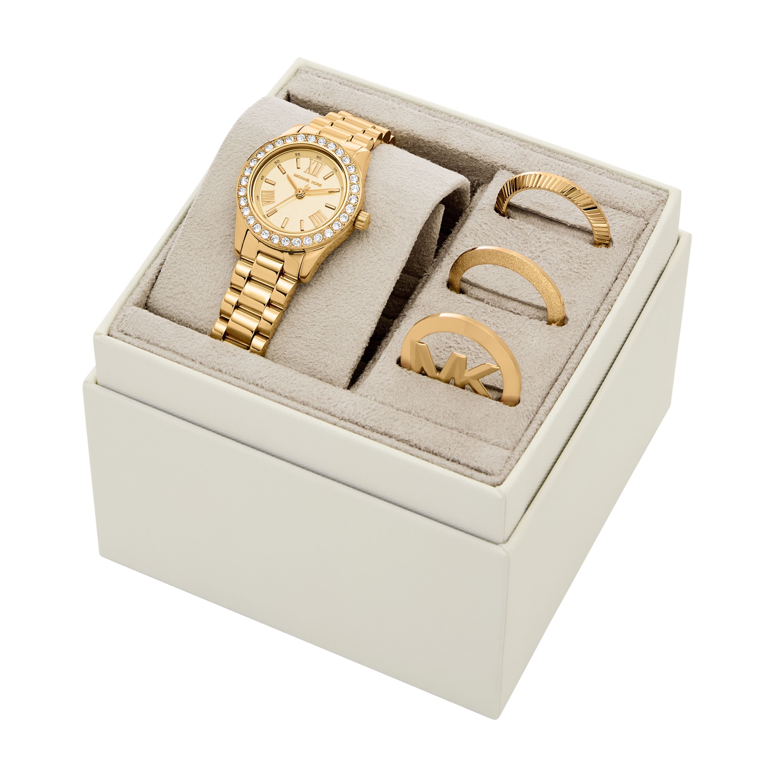 MICHAEL KORS Quarzuhr Lexington MK7659SET, (Set, 4-tlg., Uhr mit drei Lünetten), Armbanduhr, Edelstahlarmband, Ideal auch als Geschenk, analog – Bild 2 von 5