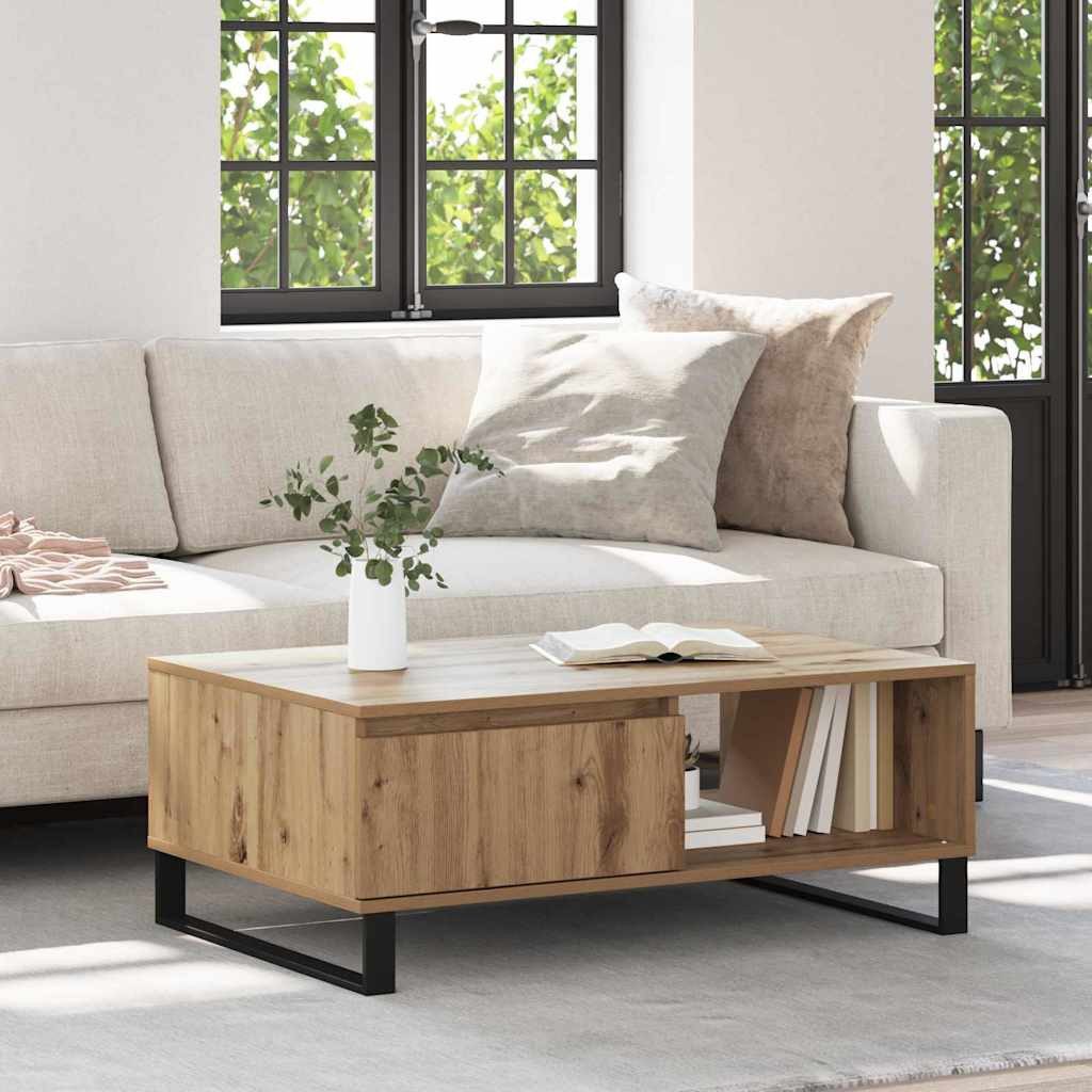 vidaXL Couchtisch Couchtisch Artisan-Eiche 90 x 60 x 35 cm Holzwerkstoff (1-St) – Bild 2 von 5