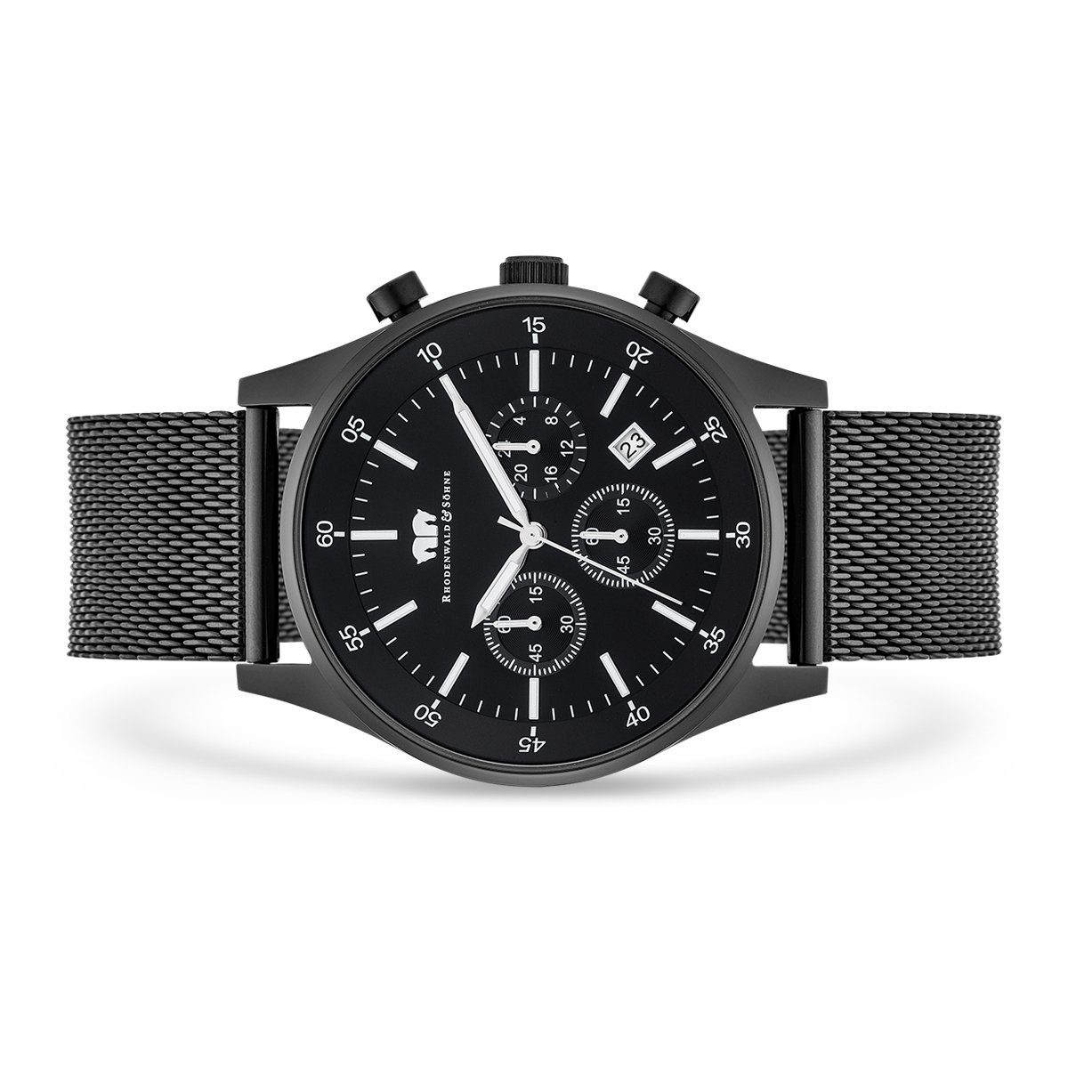 Rhodenwald & Söhne Chronograph Goodwill schwarz Goodwill, mit Milanaise-Armband