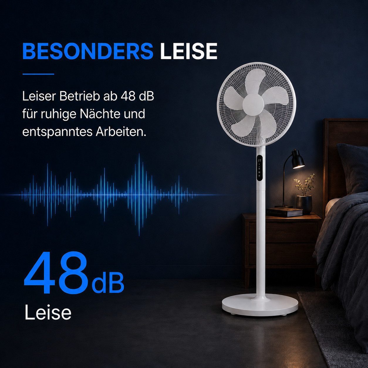 Ertex Standventilator Standventilator Ventilator Oszillierend 50W+ Fernbedienung TIMER YIU