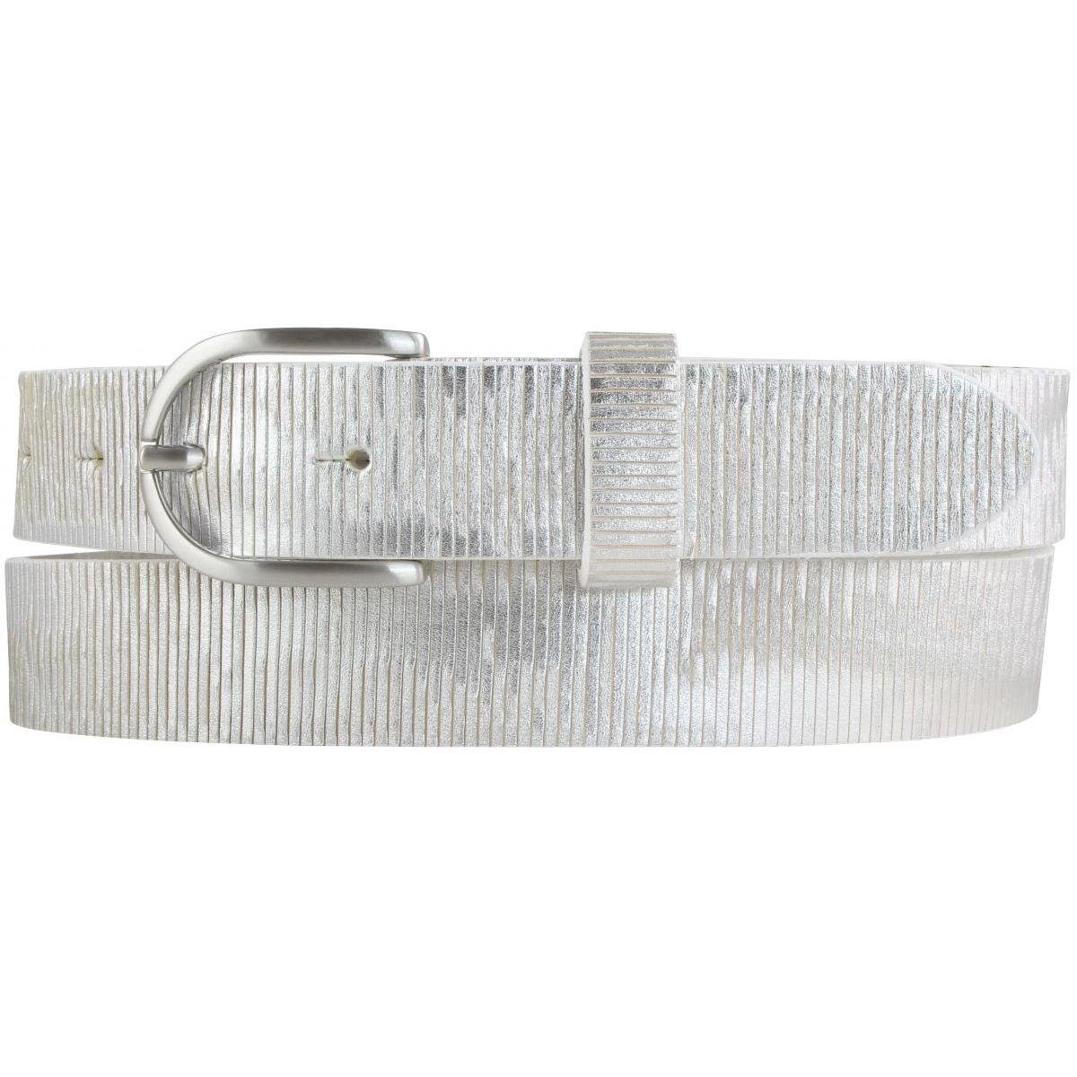 BELTINGER Ledergürtel Damengürtel Metall-Optik aus Vollrindleder günstig online kaufen
