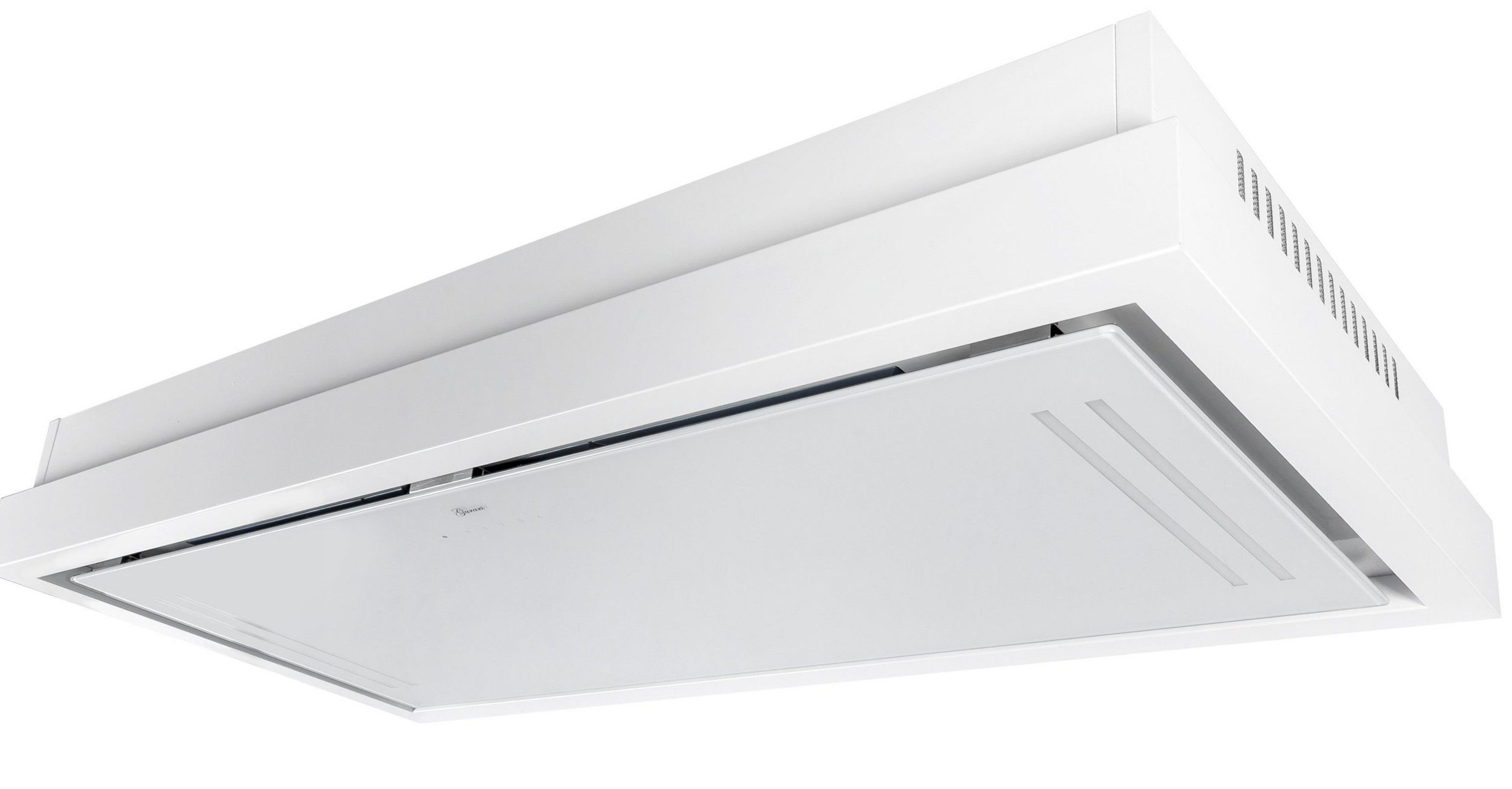 GURARI Deckenhaube GCH C 343 90 WH PRIME/ GCH C 343 90 WH PRIME, Einbau Dunstabzugshaube 90cm/ Weiß Glas/ Saugstark 1000m³