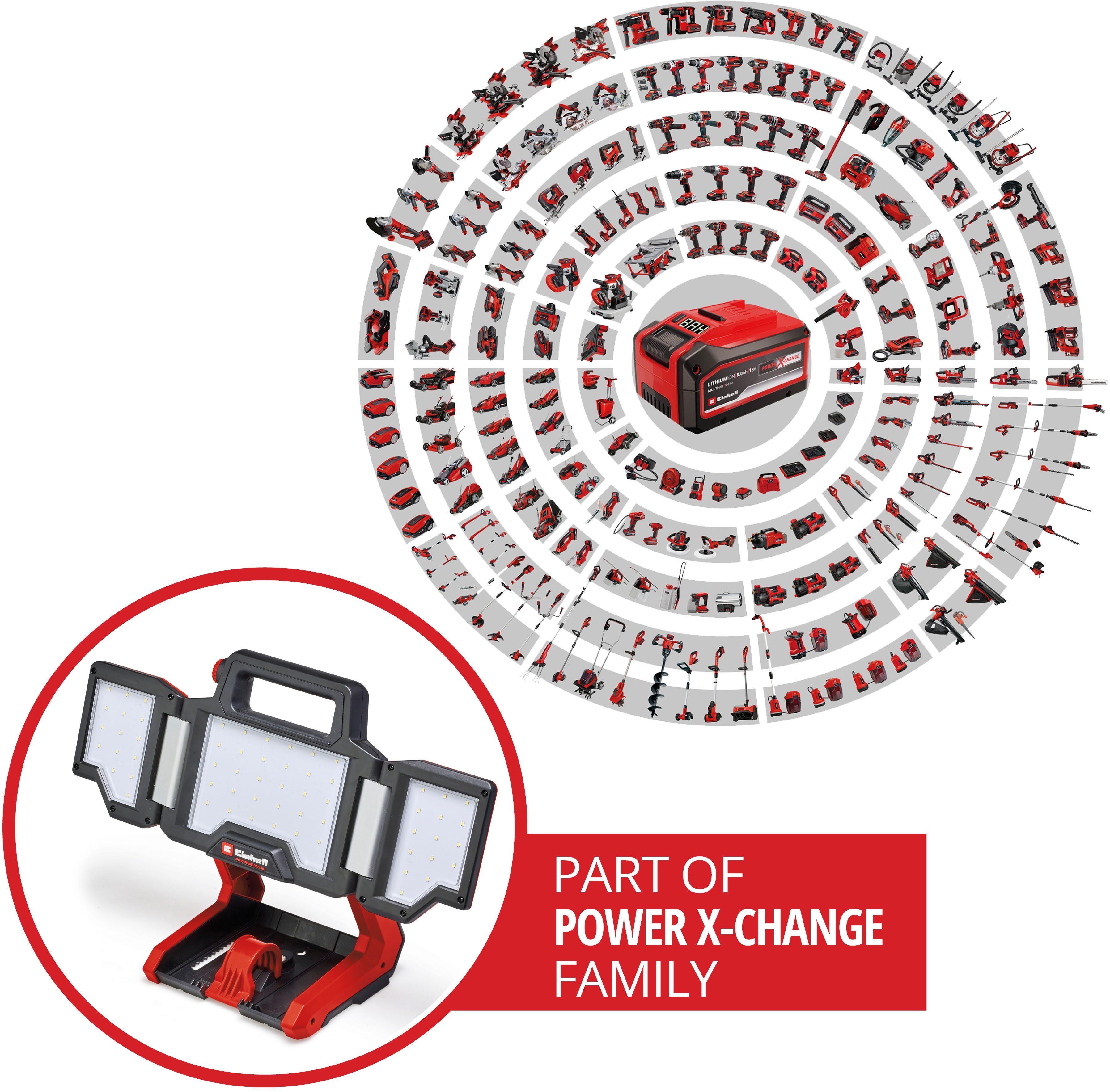 Einhell LED Arbeitsleuchte Akku-Lampe TP-CL 18/3000 Li - Solo, LED fest integriert, Neutralweiß, Mitglied der Power X-Change Familie, ohne Akku – Bild 3 von 5