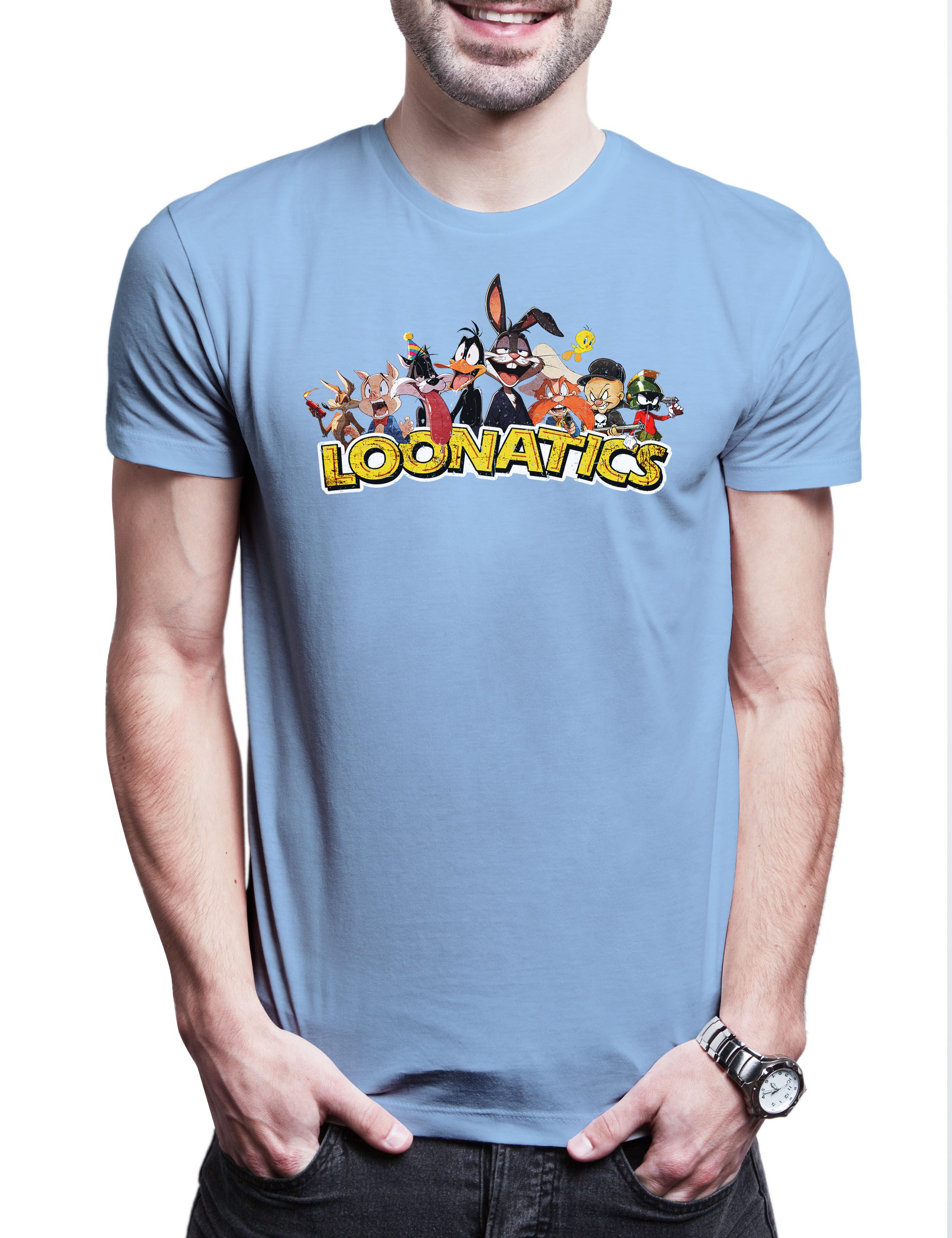 Print-Shirt Loonatics Herren T-Shirt Logo Toon Cartoon Comic BugsBunny Pig