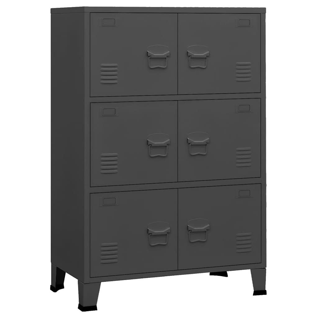 vidaXL Aufbewahrungsbox Lagerschrank Industrial Anthrazit 75x40x115 cm Metall (1 St)