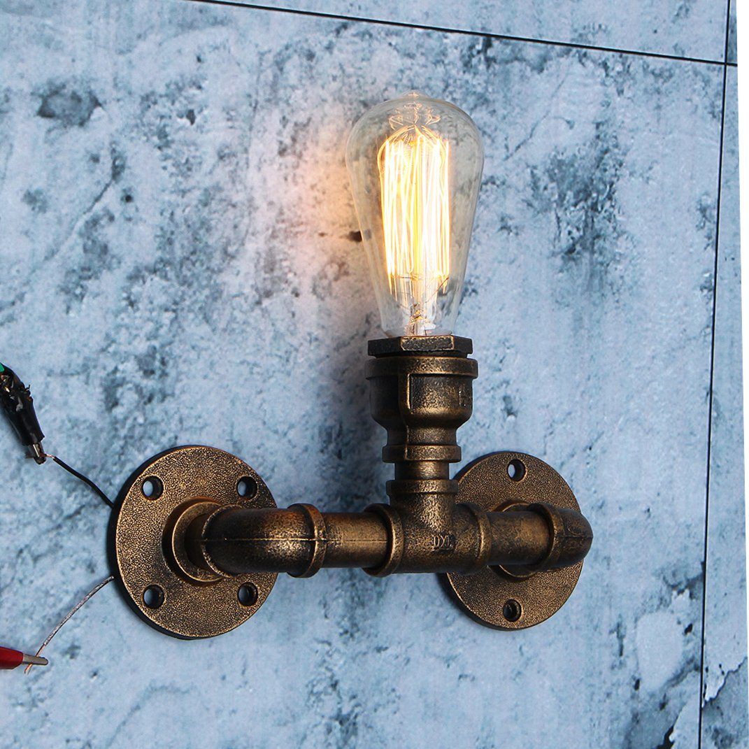 ECSEE Wandleuchte, Halogen, nach Ihrer gewählten Glühbirne, E27  Lampenfassung Industrial Vintage