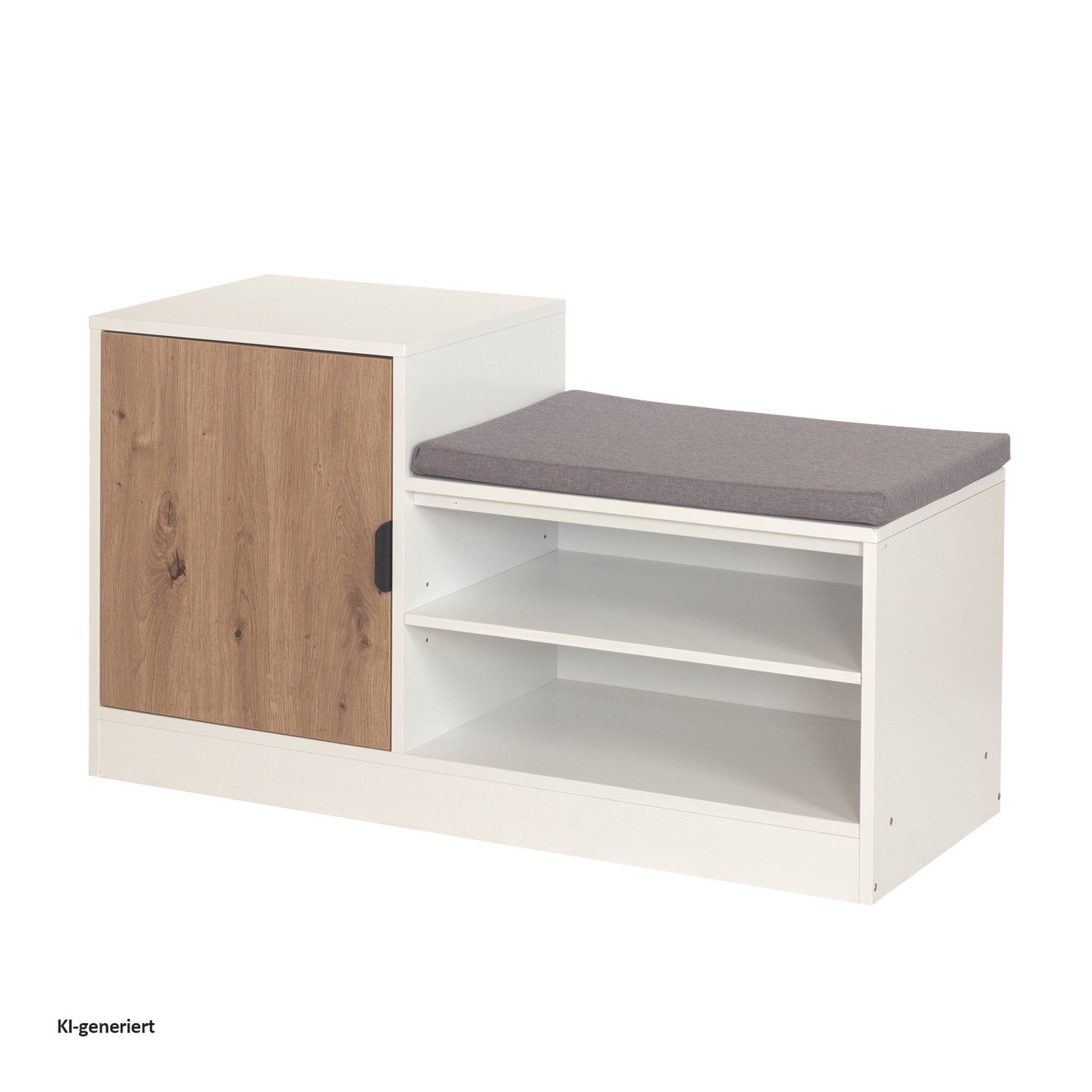 HTI-Living Schuhregal Schuhregal mit Sitzpolster Dana Weiß-Artisaneiche, Stück 1-tlg., Schuhschrank
