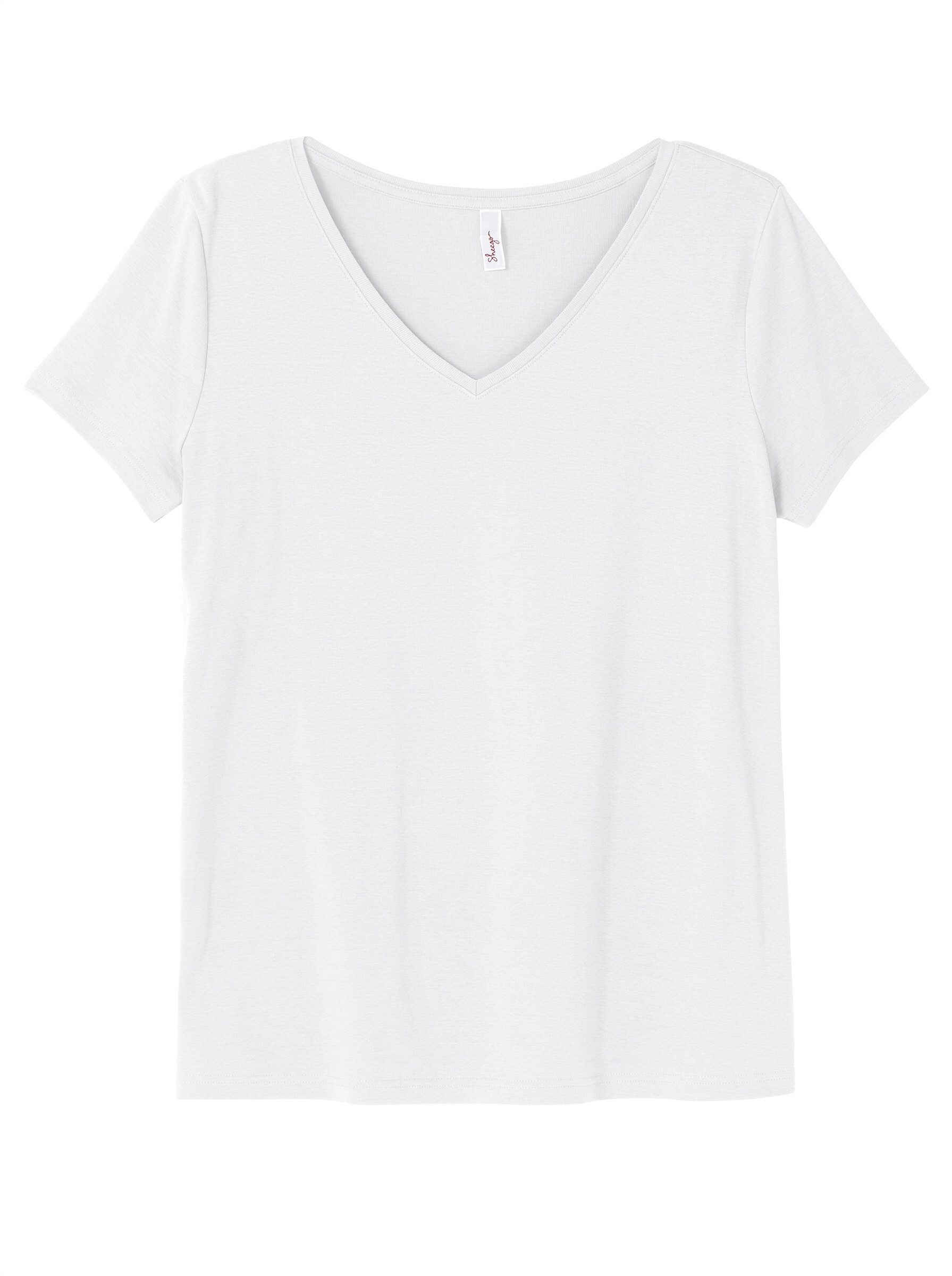 Sheego T-Shirt T-Shirt Kurzarm mit V-Ausschnitt günstig online kaufen