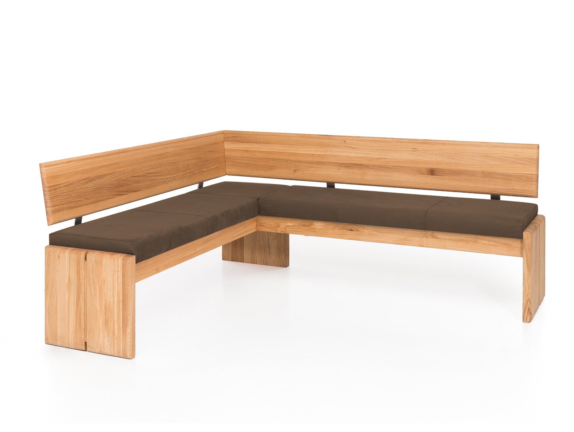 Moebel-Eins Eckbank, SCOTT Eckbank mit Truhe, Material Massivholz/Bezug Kunstfaser