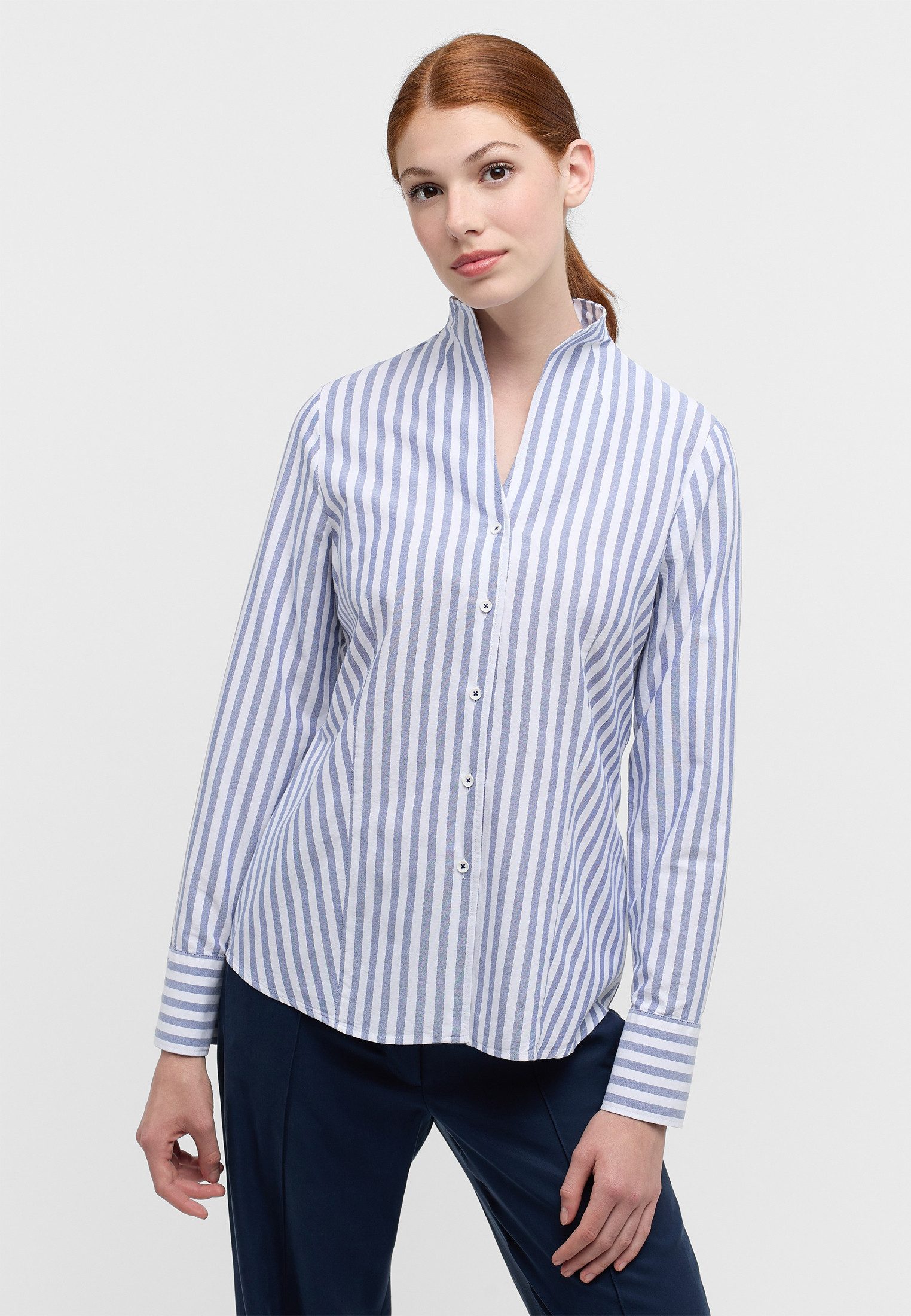 Eterna Blusentop ETERNA REGULAR FIT OXFORD SHIRT Langarm Bluse marine 6028-19-D266