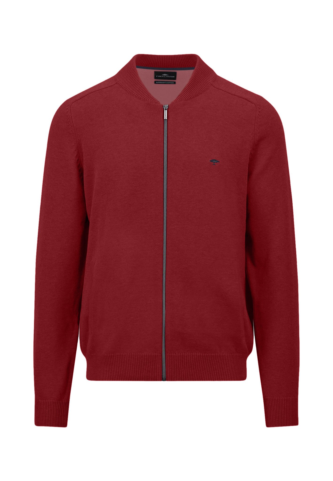 FYNCH-HATTON Kurzweste Cardigan College, Supersoft garnet red