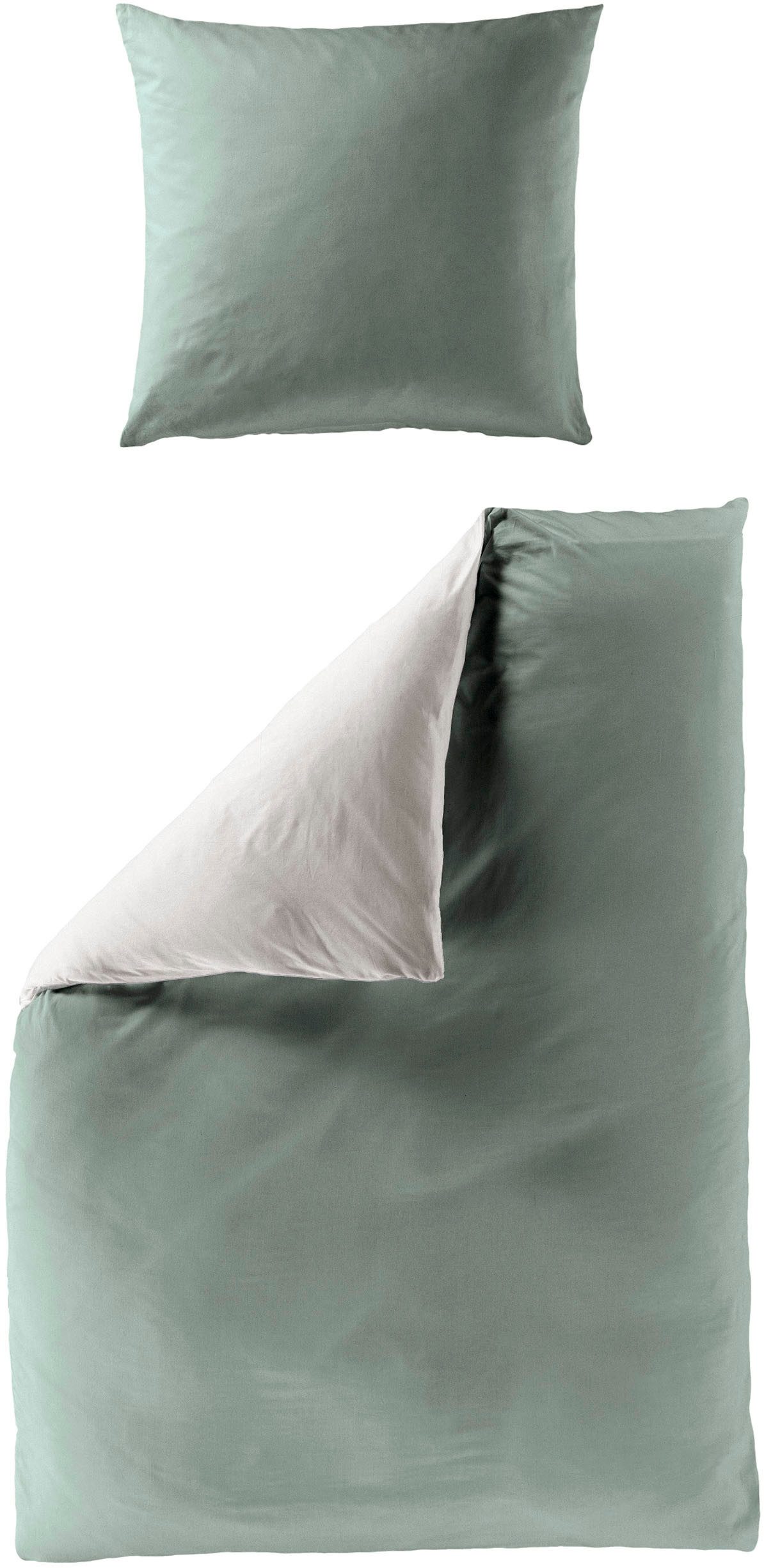 BIERBAUM Wendebettwäsche Modern Uni in Gr. 135x200 oder 155x220 cm, Renforcé, 2 teilig, Modernes Unidesign: Schlichte, elegante Optik für jedes Schlafzimmer
