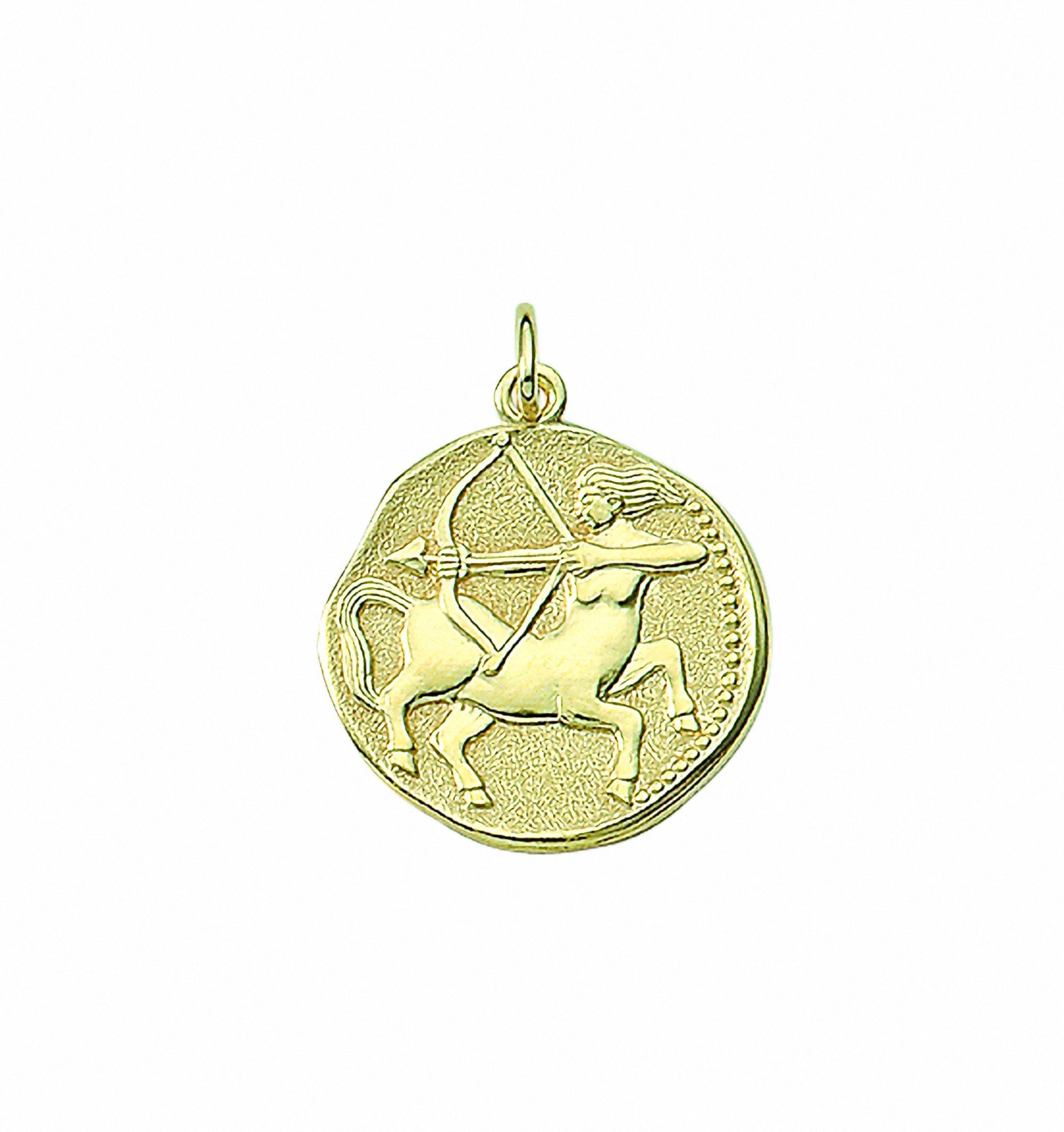 Adelia´s Kette mit Anhänger 333 Gold Sternzeichen Anhänger Schütze Ø 18,2 mm, Schmuckset - Set mit Halskette