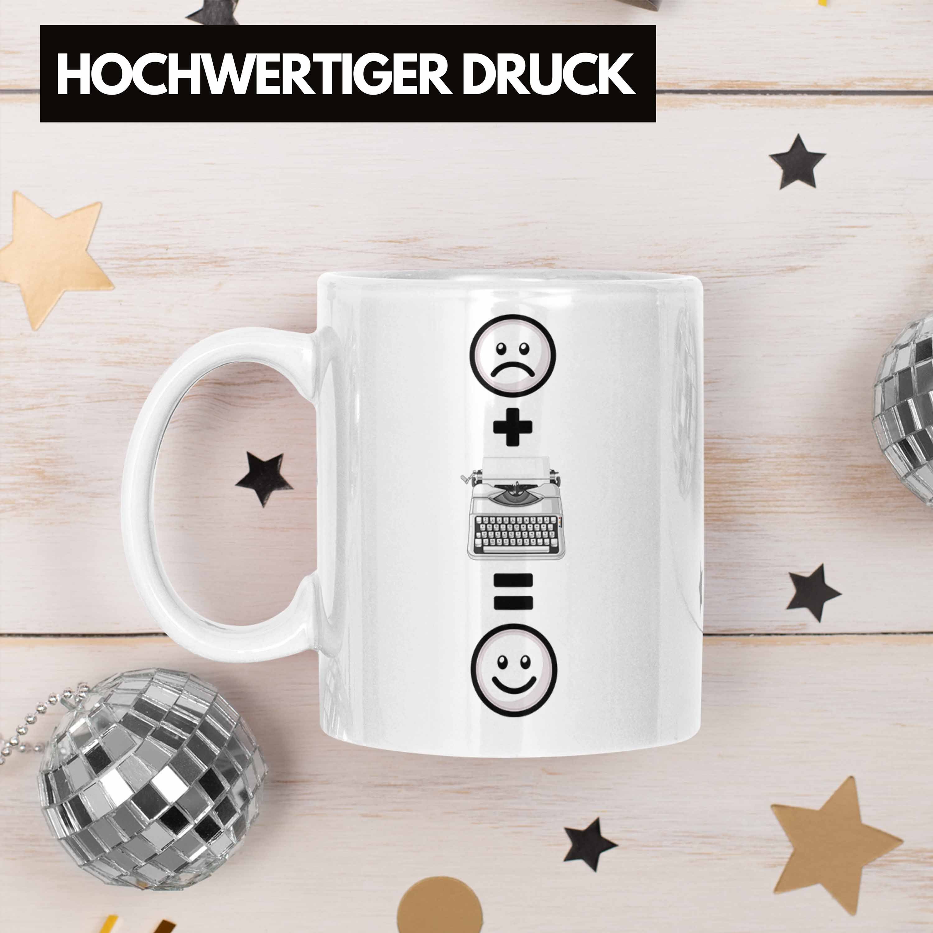 Tasse Nostalgi Schreibmaschinen Tasse retro Trendation Weiss Schreibmaschine für Geschenkidee