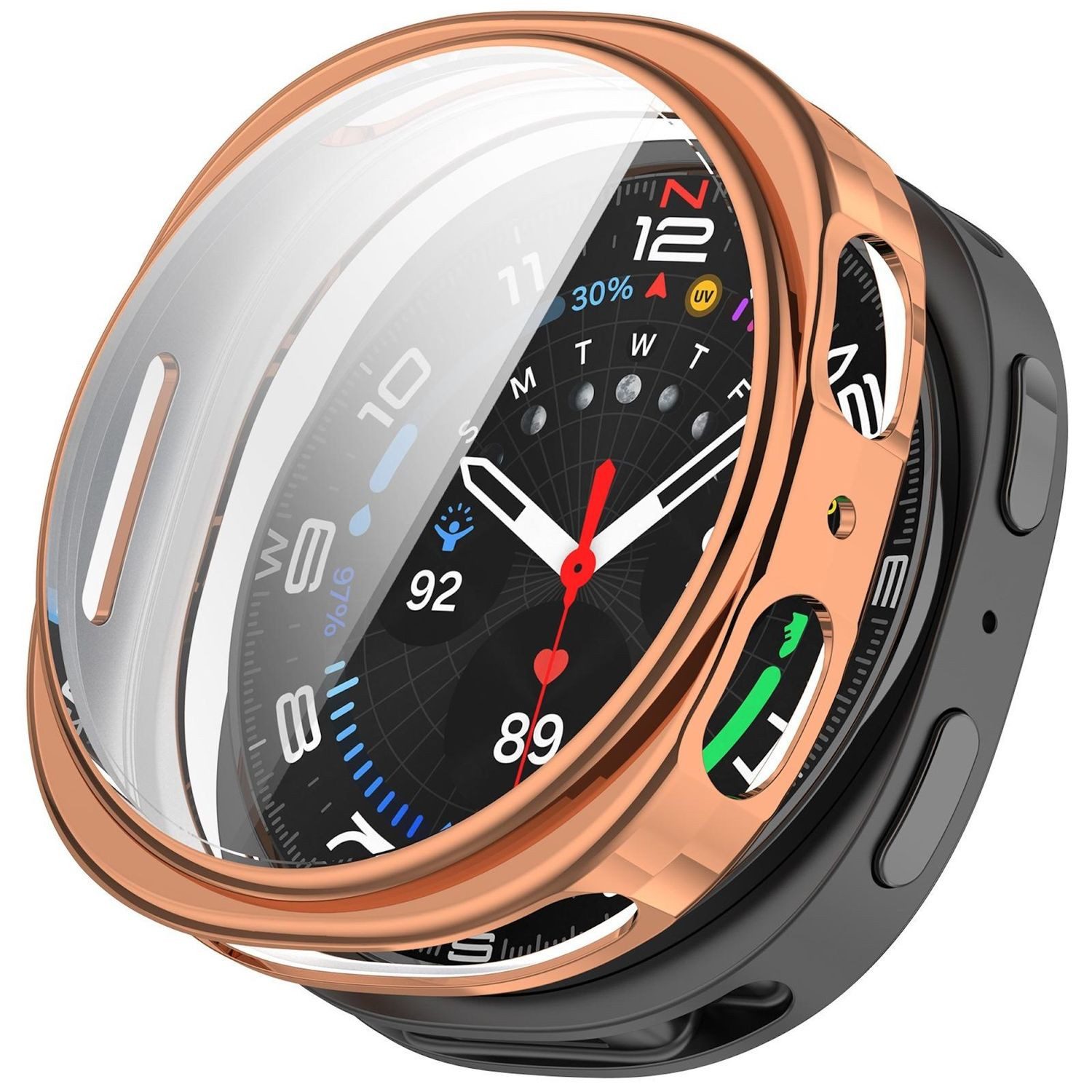 Wigento Smartwatch-Hülle TPU für Samsung Galaxy Watch 9 8 40mm Electroplated Full Cover Rose, Full TPU Schutzhülle, nahtlose Passform