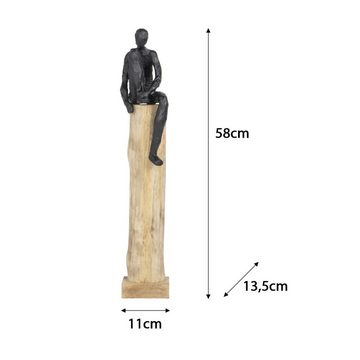 Moritz Skulptur Mann klein, Holz Deko Figuren Wohnzimmer Holzdeko Objekte Holzdekoration