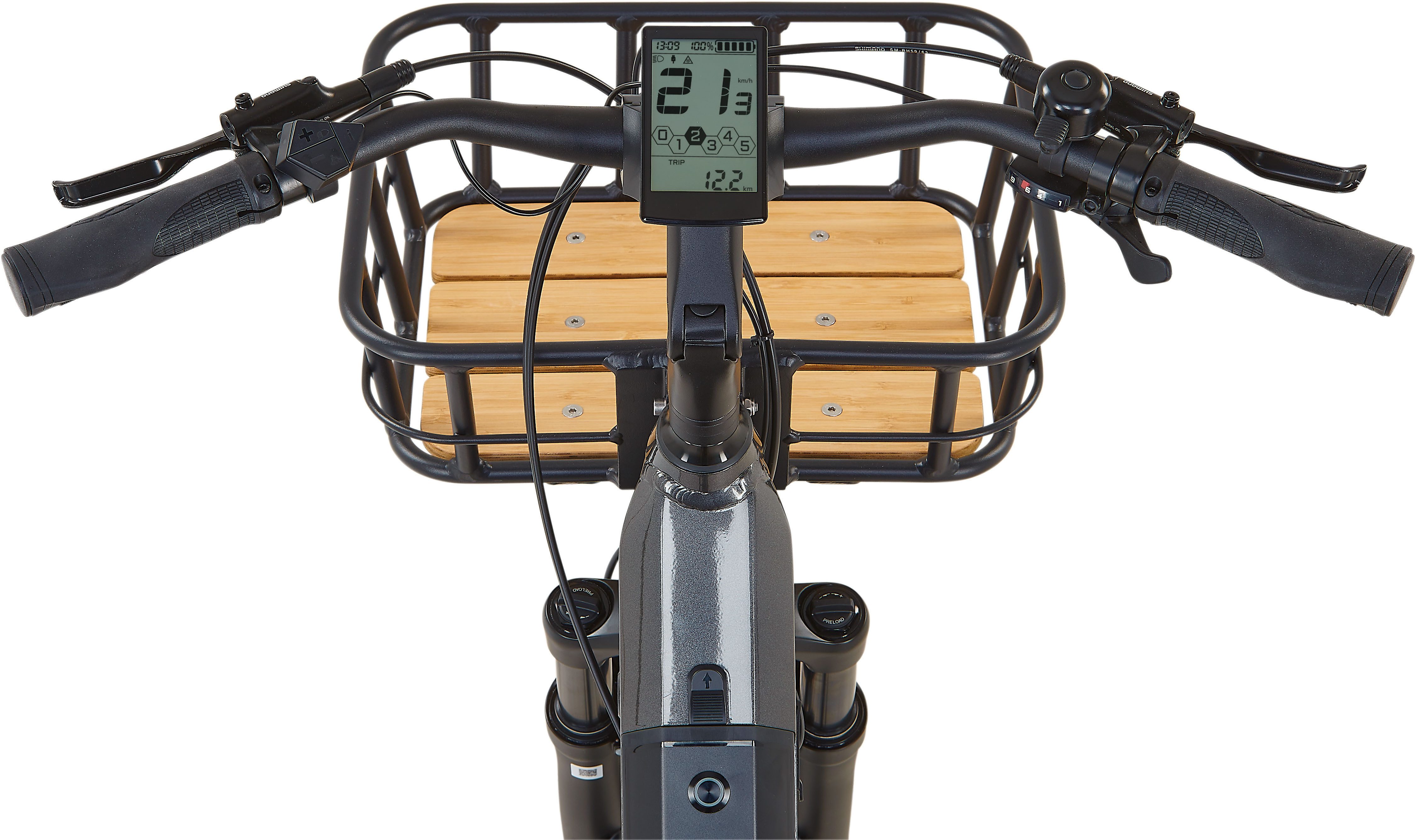 Prophete E-Bike Lastenrad Urbanicer 4.0, 9 Gang Shimano Cues Schaltwerk, Kettenschaltung, Mittelmotor, 720 Wh, Pedelec, Elektrofahrrad für Damen und Herren