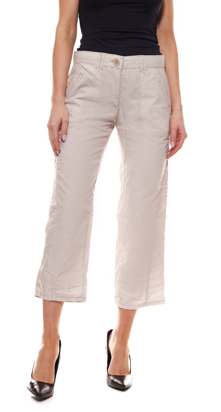 OPUS Stoffhose »OPUS 7/8-Hose geschmackvolle Damen Stoff-Hose mit  Streifenmuster Sommer-Hose Beige« online kaufen | OTTO