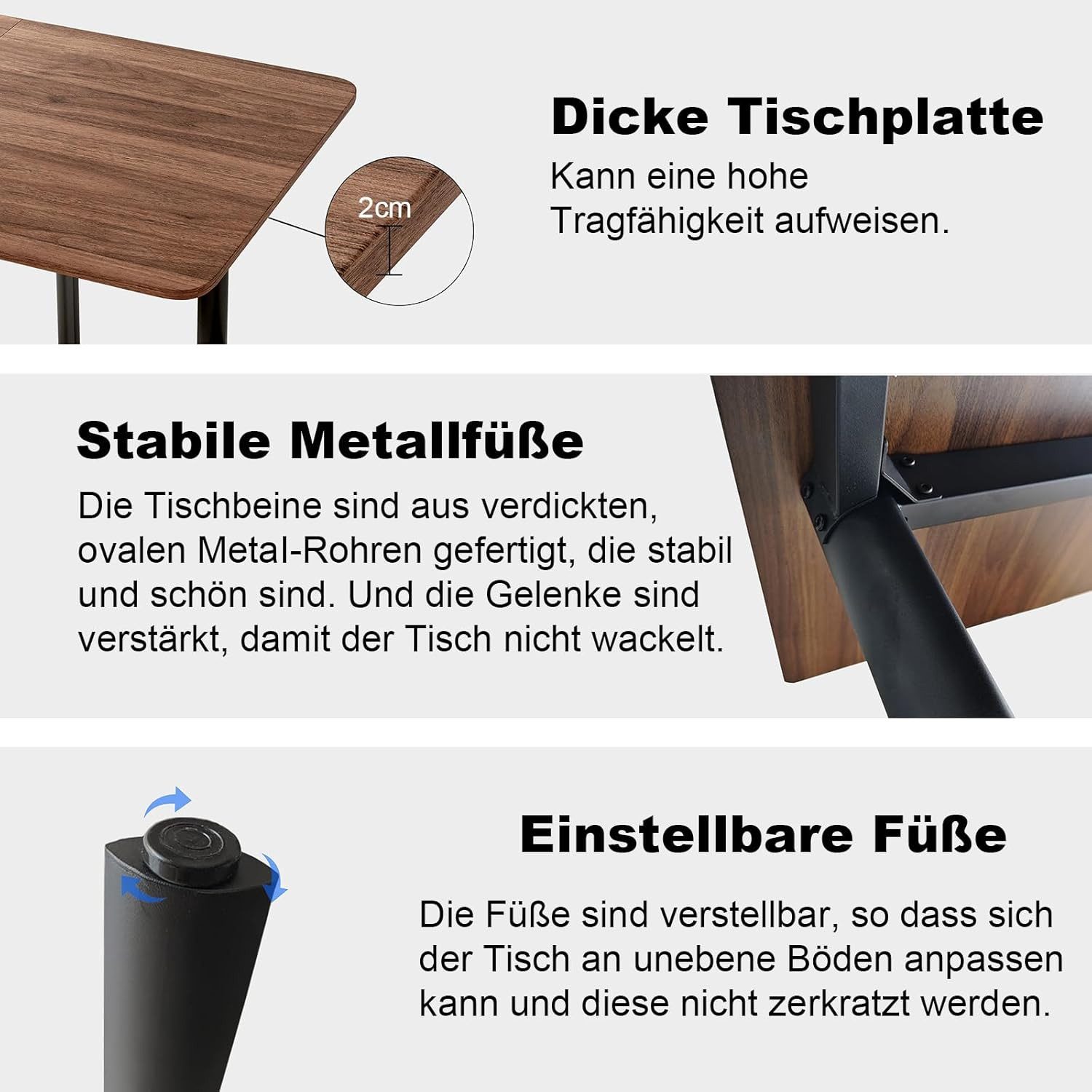 Jiexi Essgruppe Esstisch Mit 6-8 Stühlen Set, Essgruppe Tisch Ausziehbar 160-200cm – Bild 5 von 5