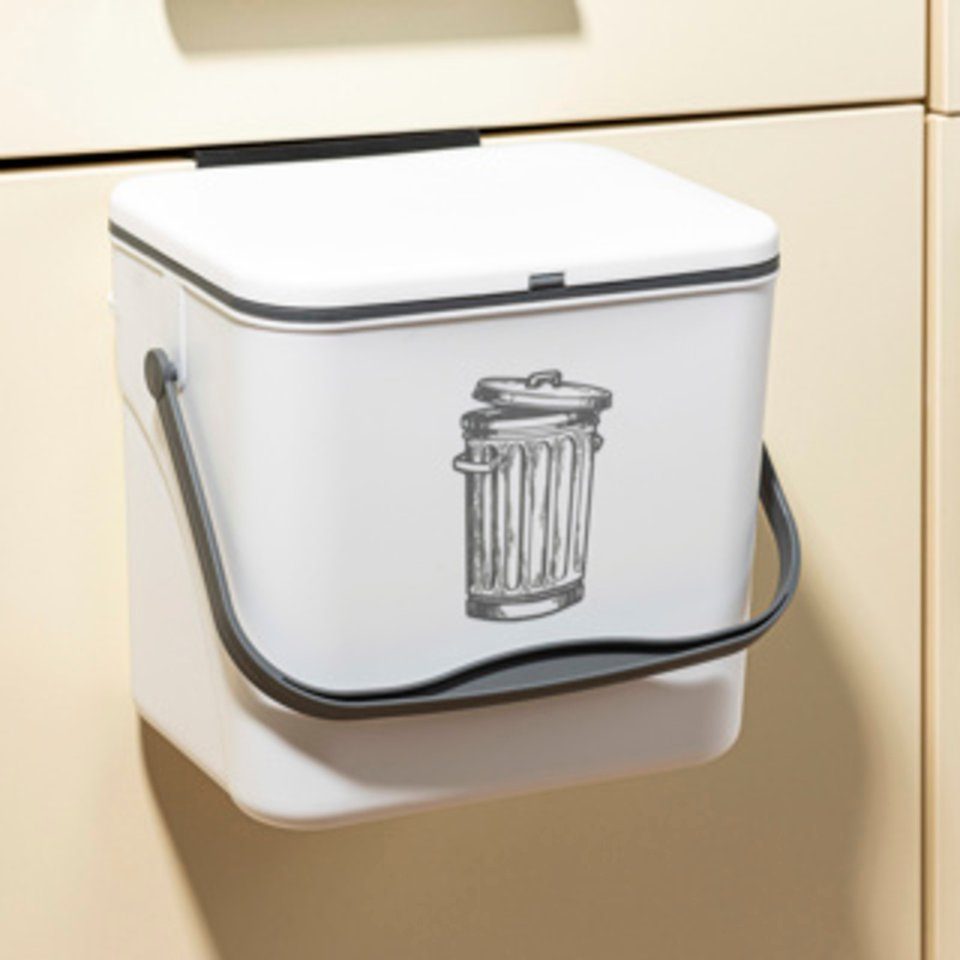 Haushalt International Mülleimer Mülleimer 6 L zum Einhängen an Küchentüren  ca. 25x19,5x23,2 cm