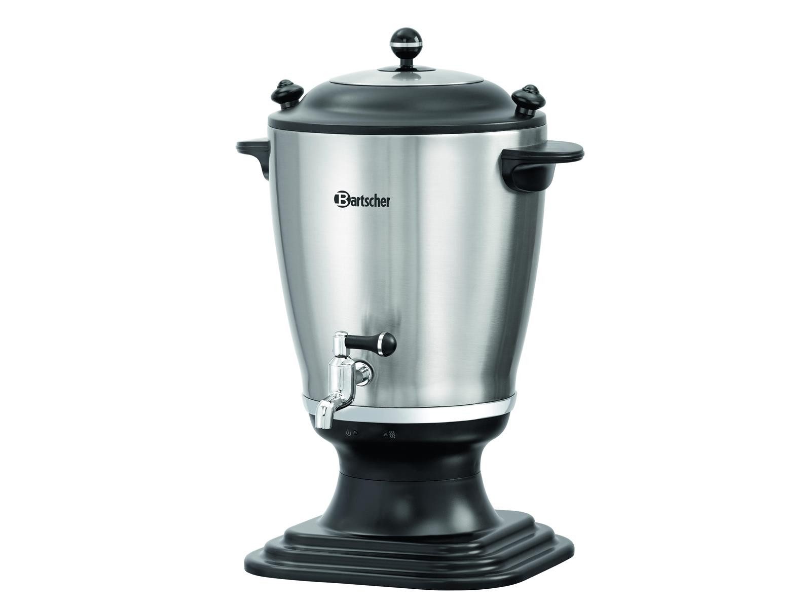 Bartscher Samowar Samowar 3,2L, mit Steingut Teekanne 0,8L, Edelstahl, 191004